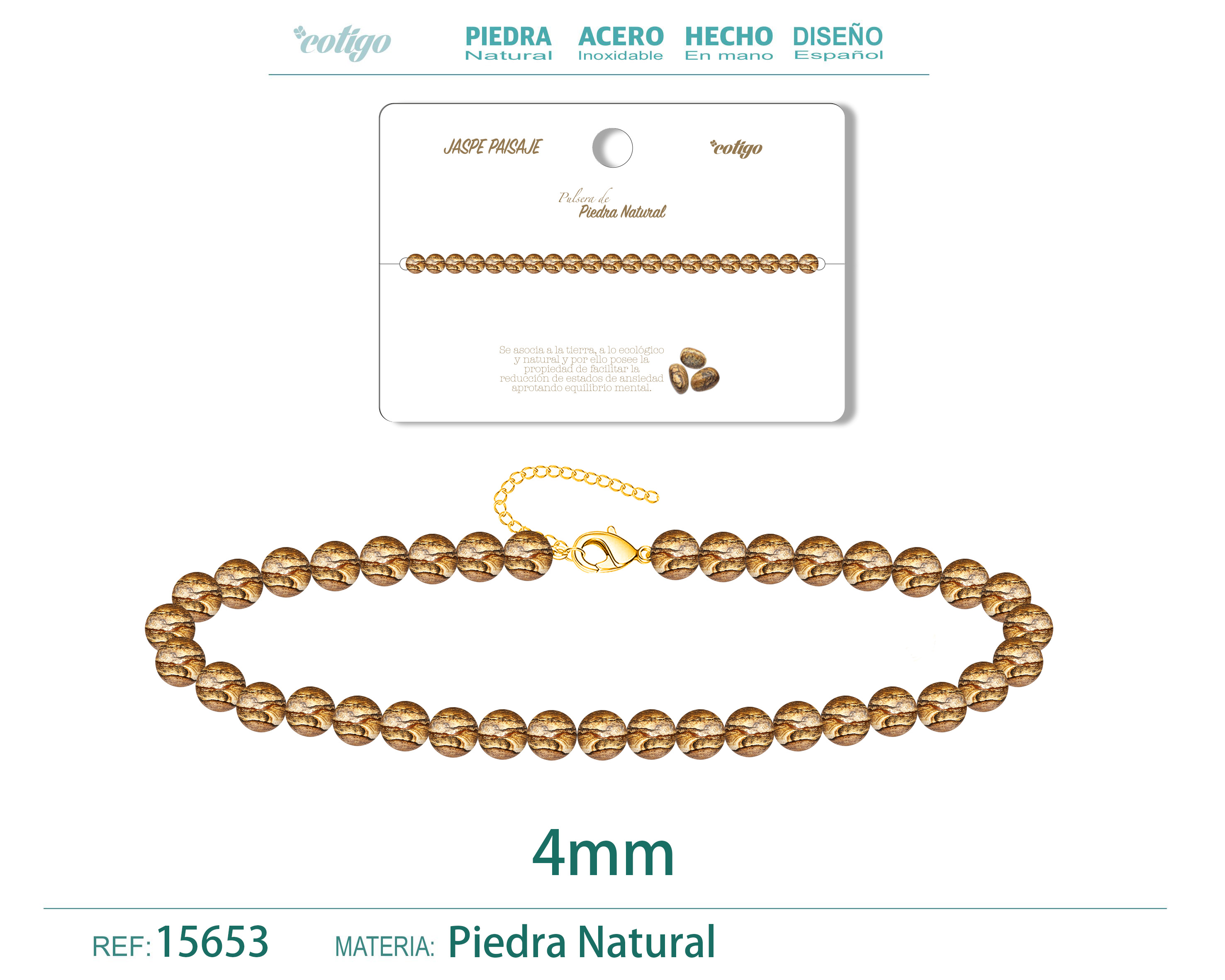 PULSERA JASPE PAISAJE 4MM