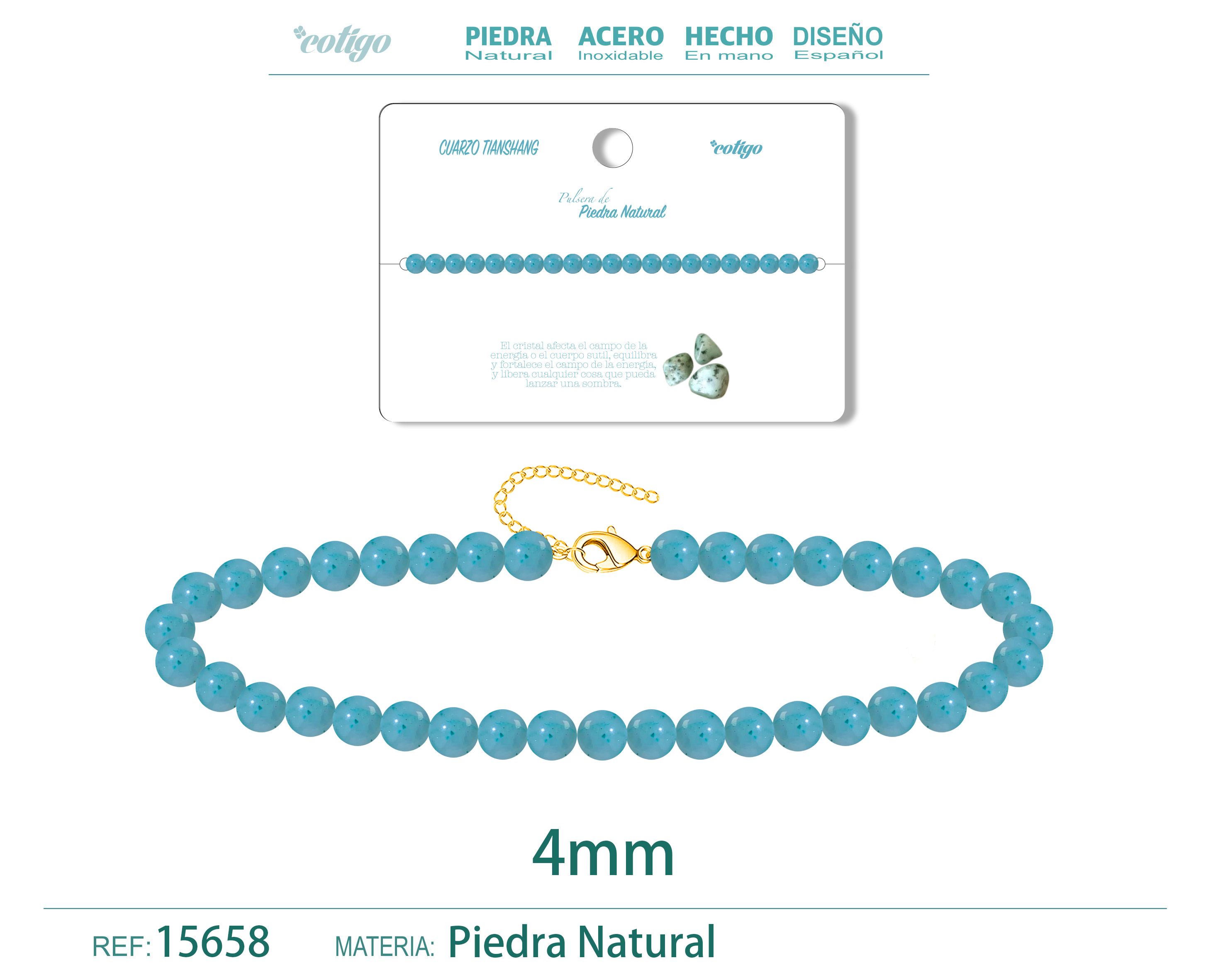 PULSERA CUARZO TIANSHANG 4MM