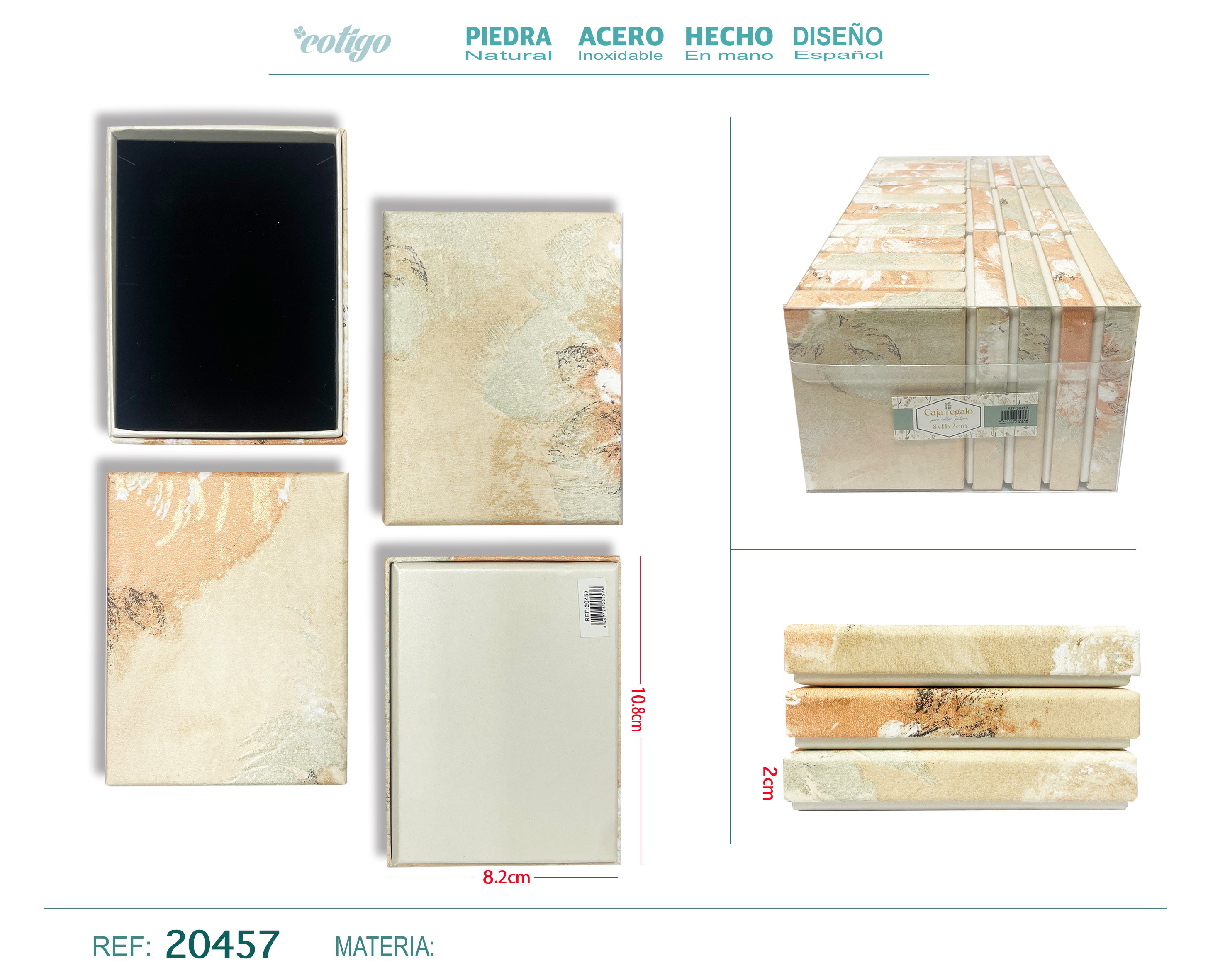 CAJA DE REGALO PARA JOYAS 8*11*2 CM