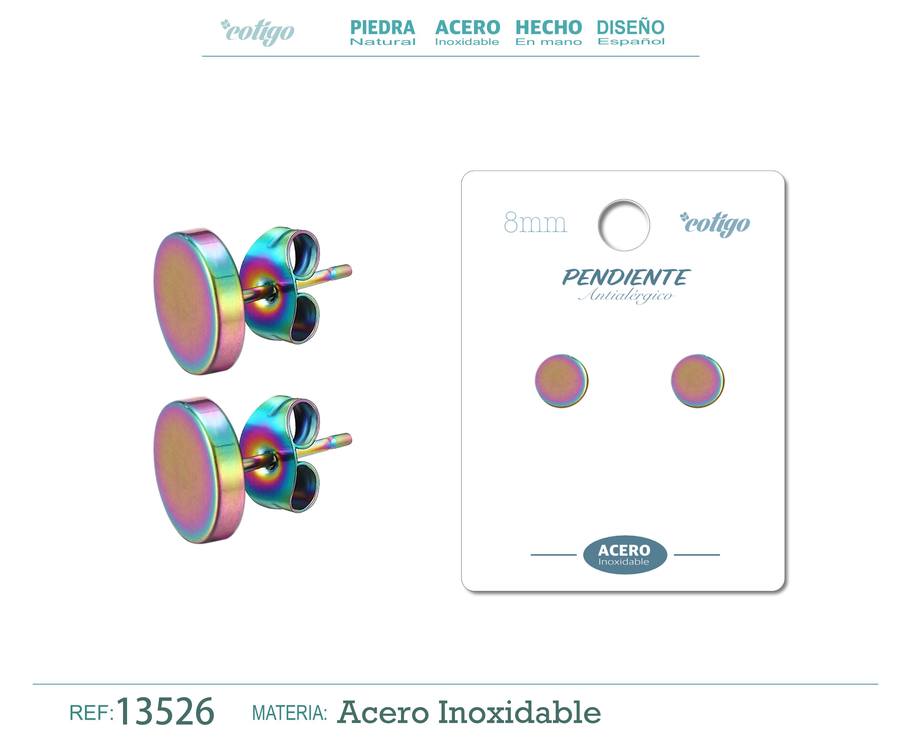 PENDIENTE ACERO MULTI COLOR