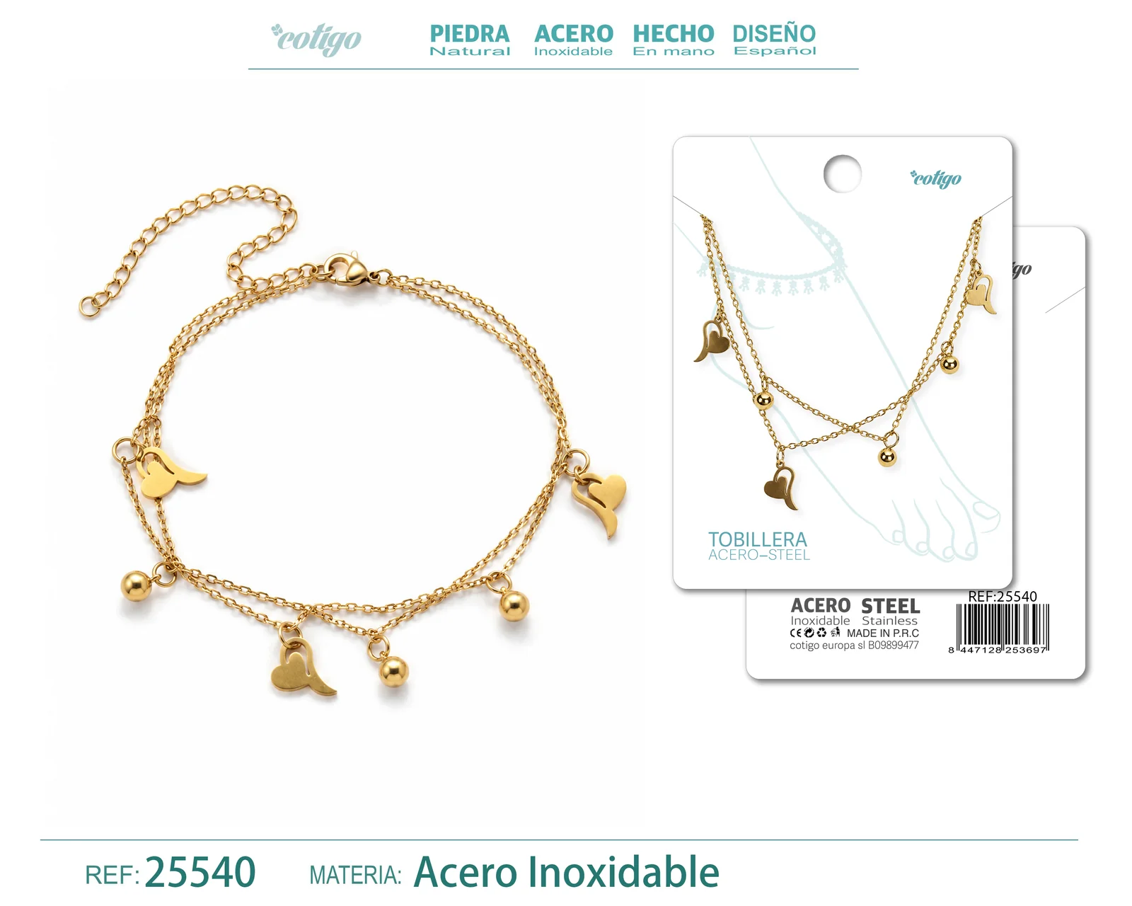 Tobillera Acero Inoxidable