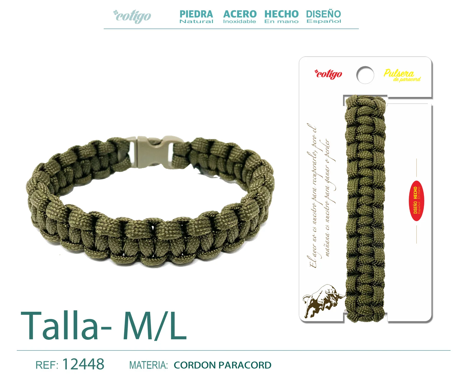 PULSERA PARACORD TRENZADO TALLA PEQUEÑA