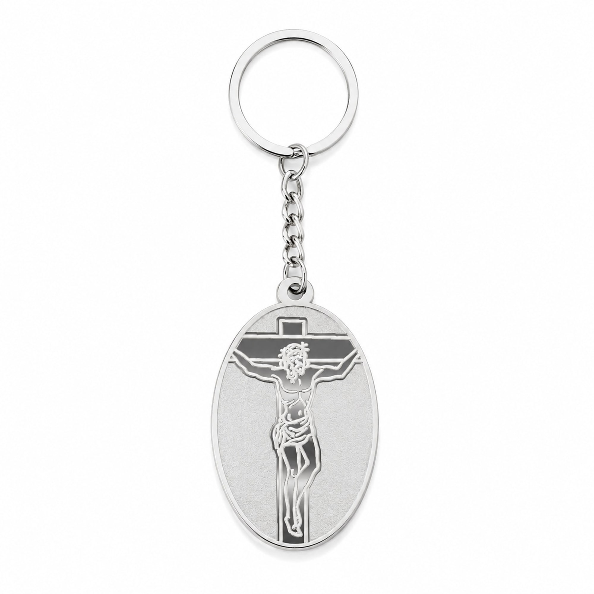 LLAVERO JESÚS ACERO INOXIDABLE