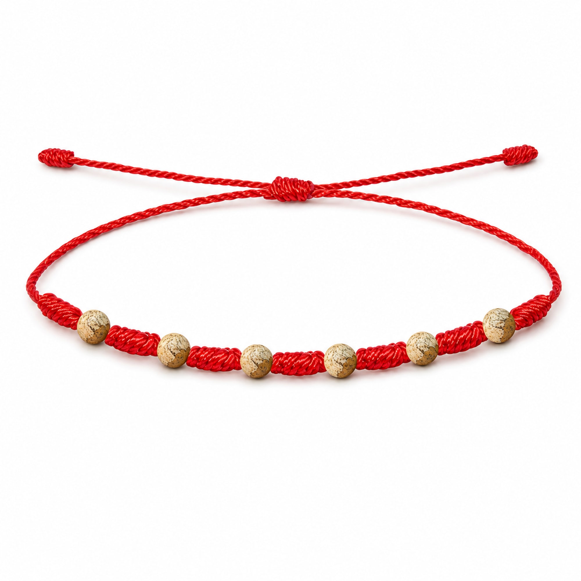 PULSERA 7 NUDOS CON  JASPE PAISAJE 4MM