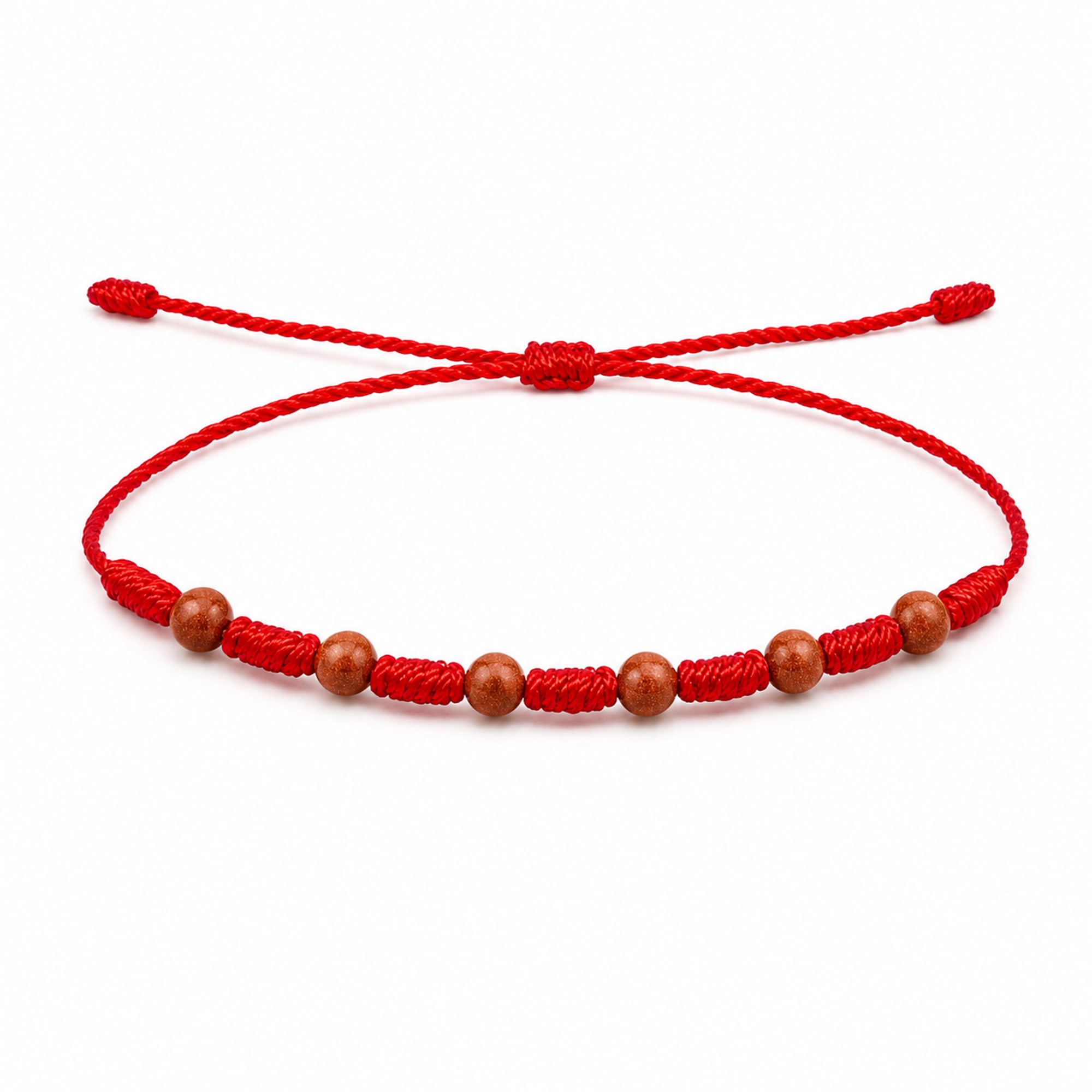 PULSERA 7 NUDOS CON  AVENTURINA MARRON 4MM