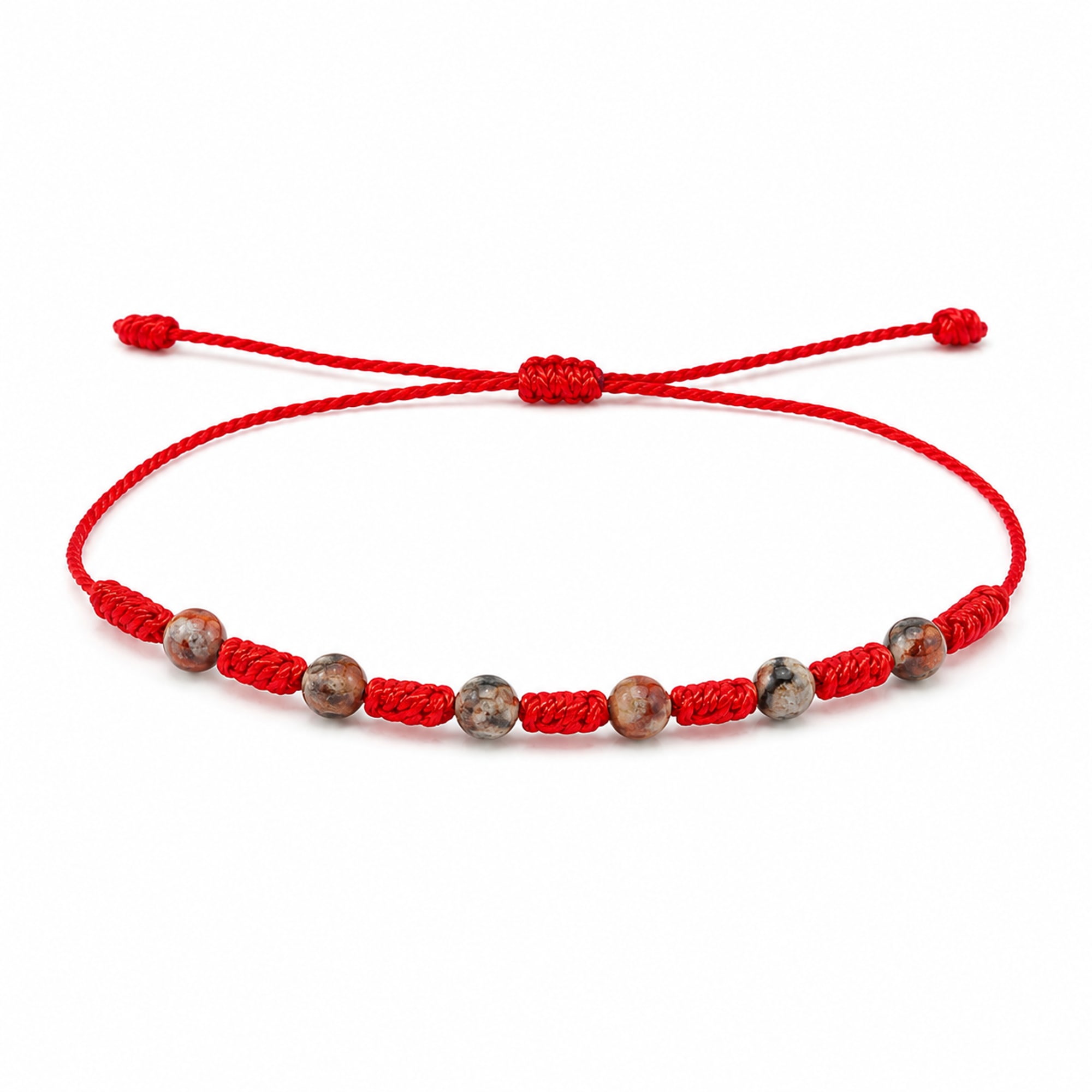 PULSERA 7 NUDOS CON  AGATA ENCAJE LOCO 4MM