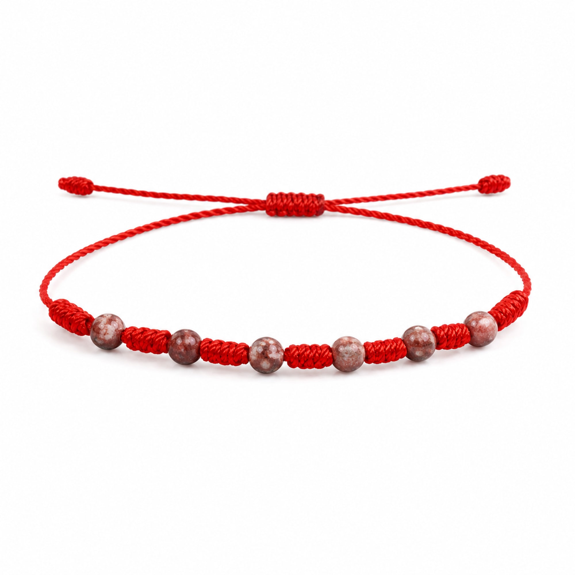 PULSERA 7 NUDOS CON  JASPE CIRUELA 4MM