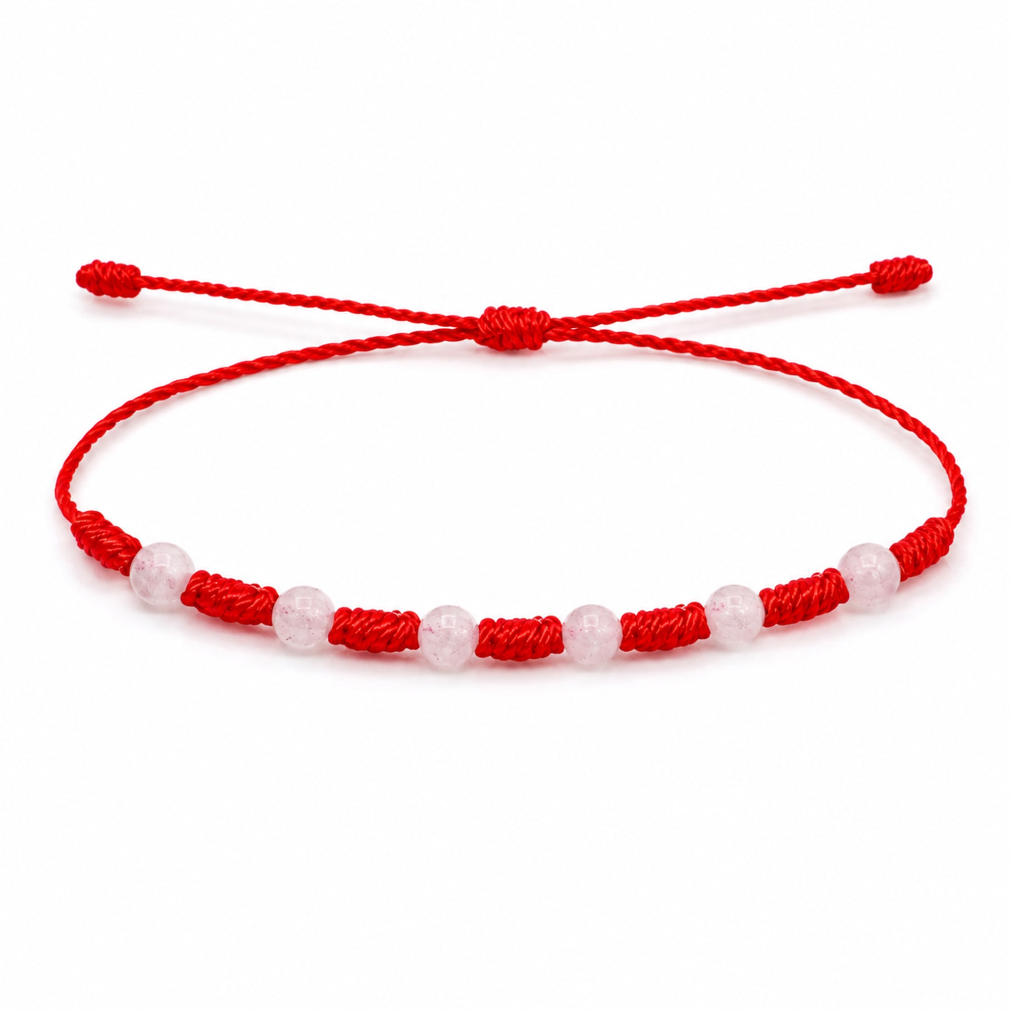 PULSERA 7 NUDOS CON  MORGANITA 4MM