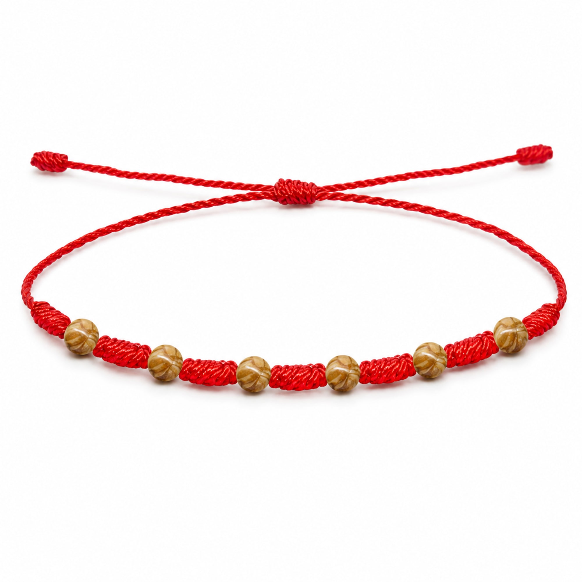 PULSERA 7 NUDOS CON  JASPE PAISINA 4MM