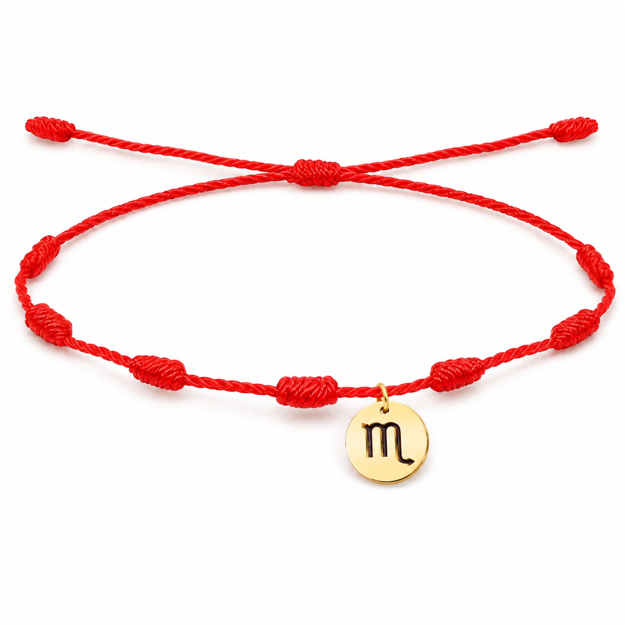 PULSERA 7 NUDOS CON ESCORPIO ACERO. COLOR DORADO