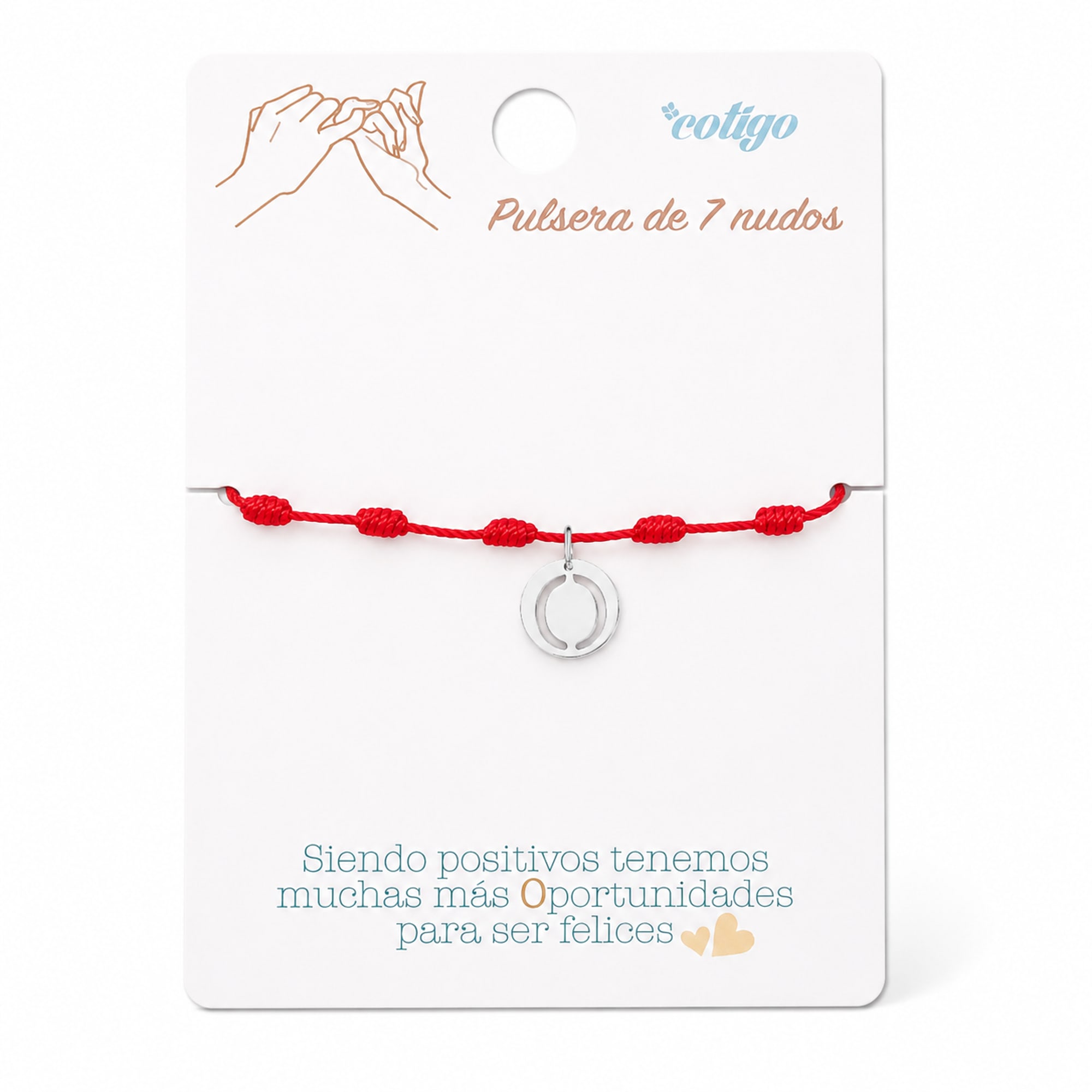 PULSERA 7 NUDOS CON LETRA O COLOR PLATEADO