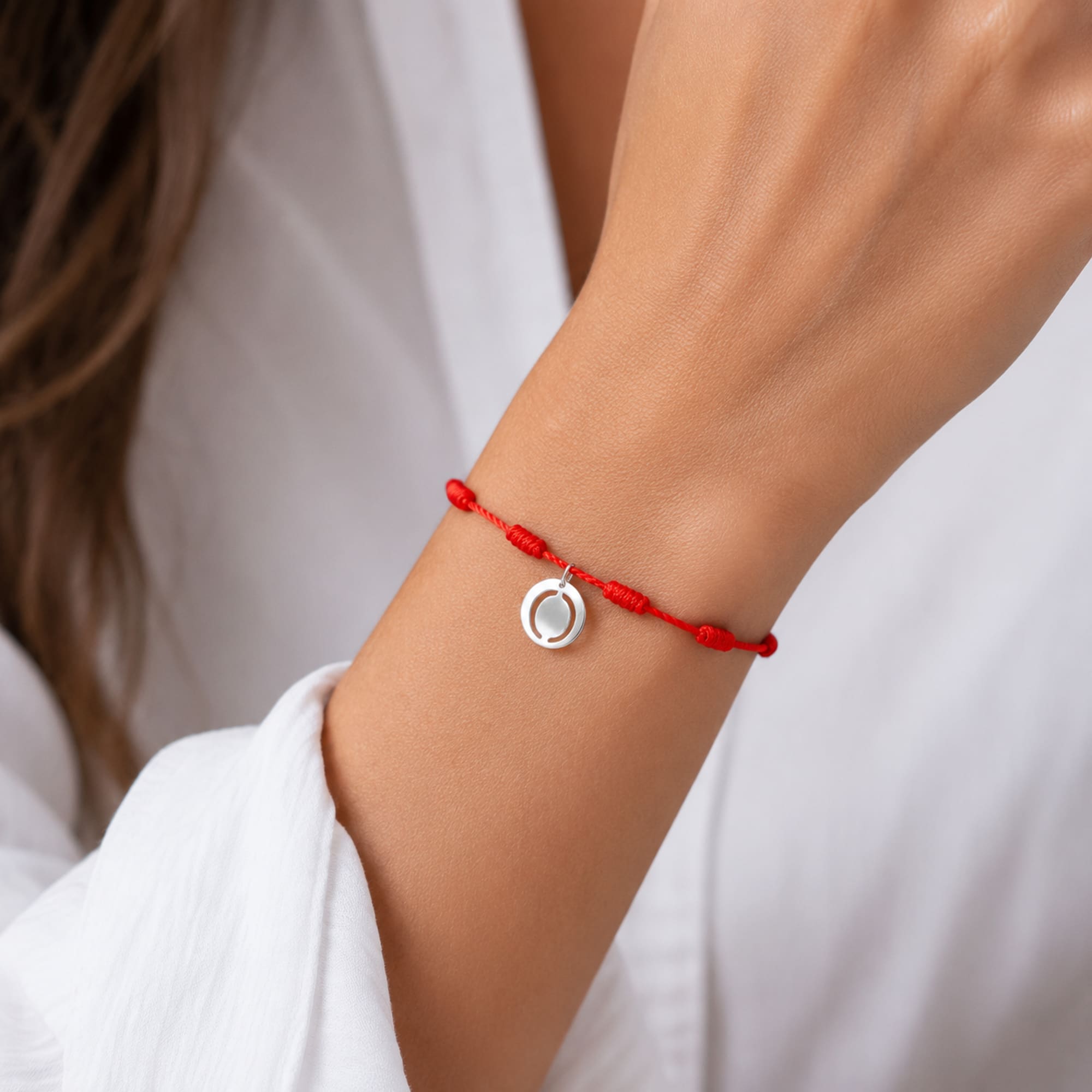 PULSERA 7 NUDOS CON LETRA O COLOR PLATEADO