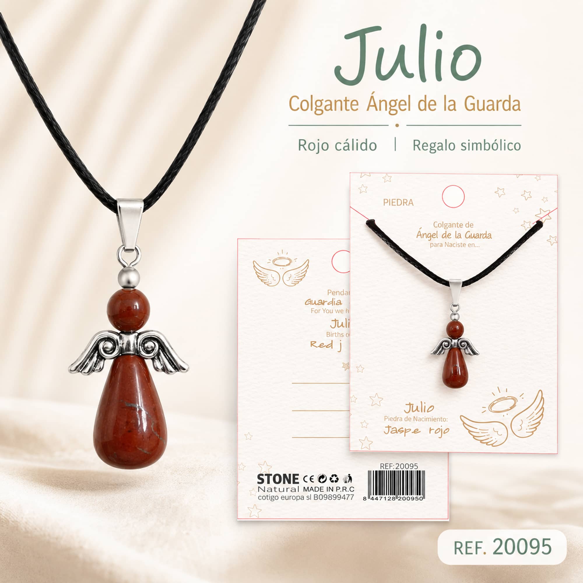 COLGANTE ANGEL DE GUARDA- JADE ROJO
