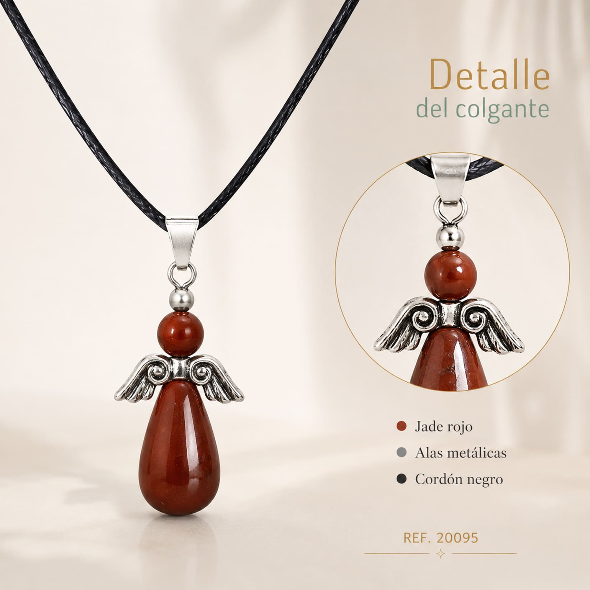 COLGANTE ANGEL DE GUARDA- JADE ROJO