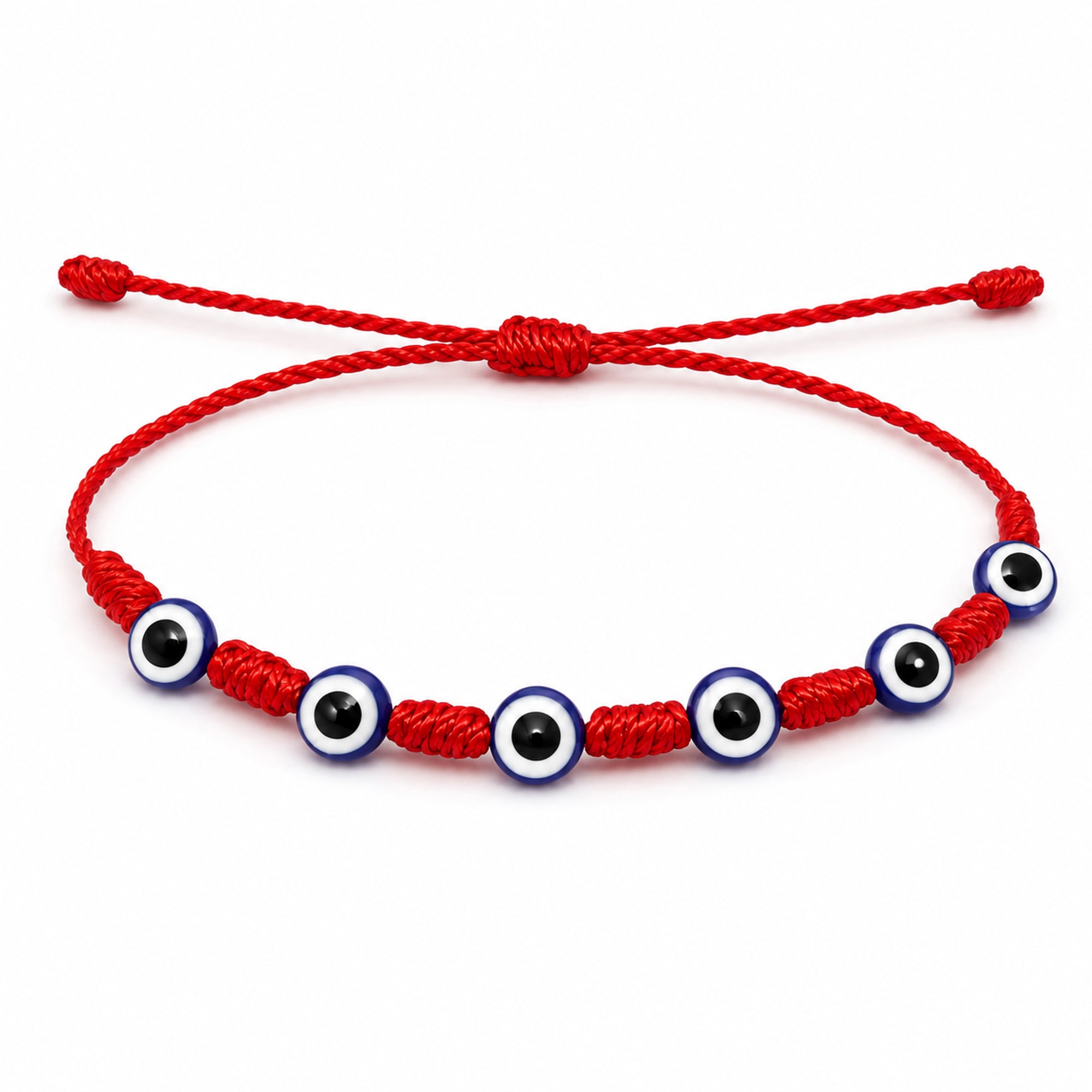 PULSERA 7 NUDOS CON 6 OJO DE TURCO