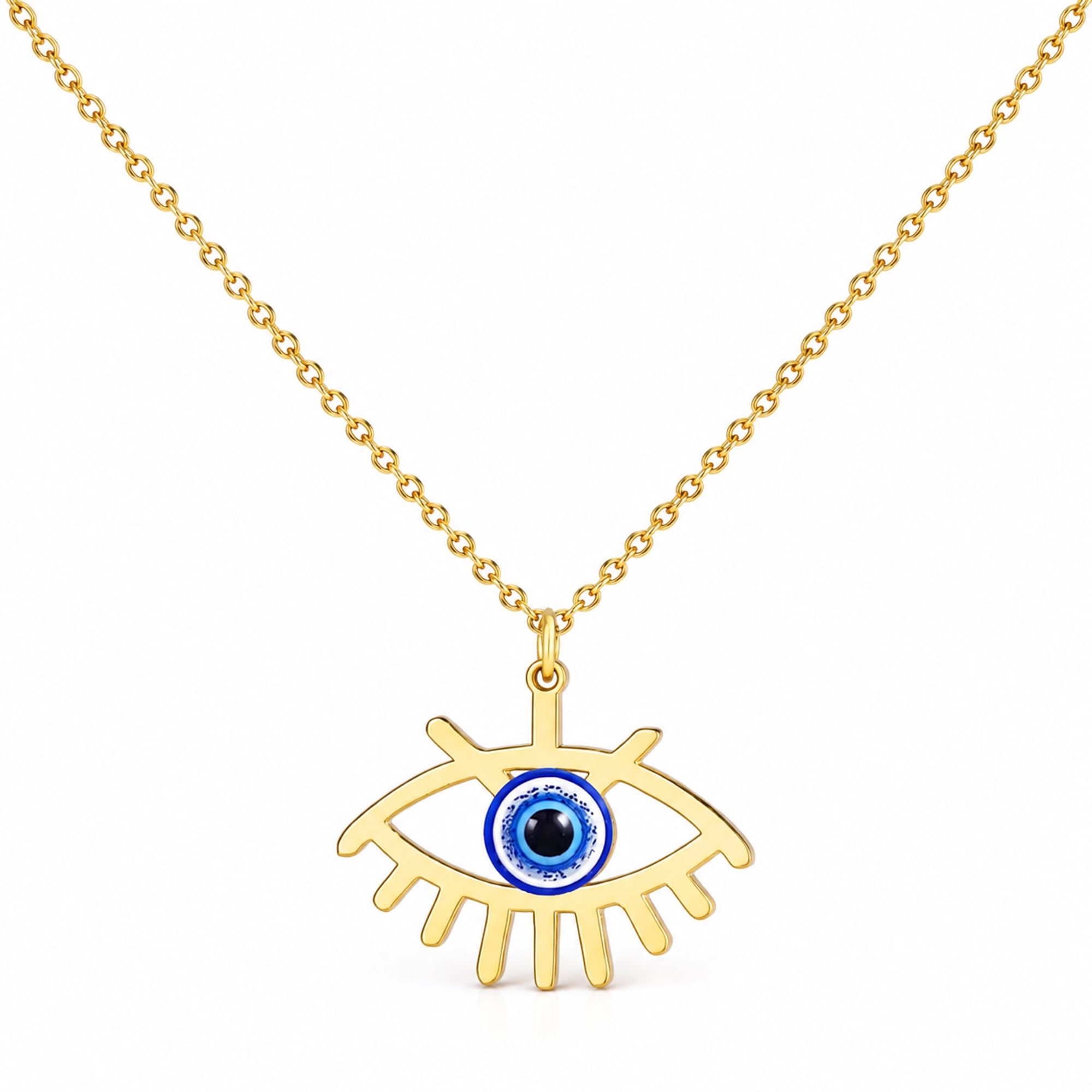 COLLAR OJO TURCO ACERO COLOR DORADO
