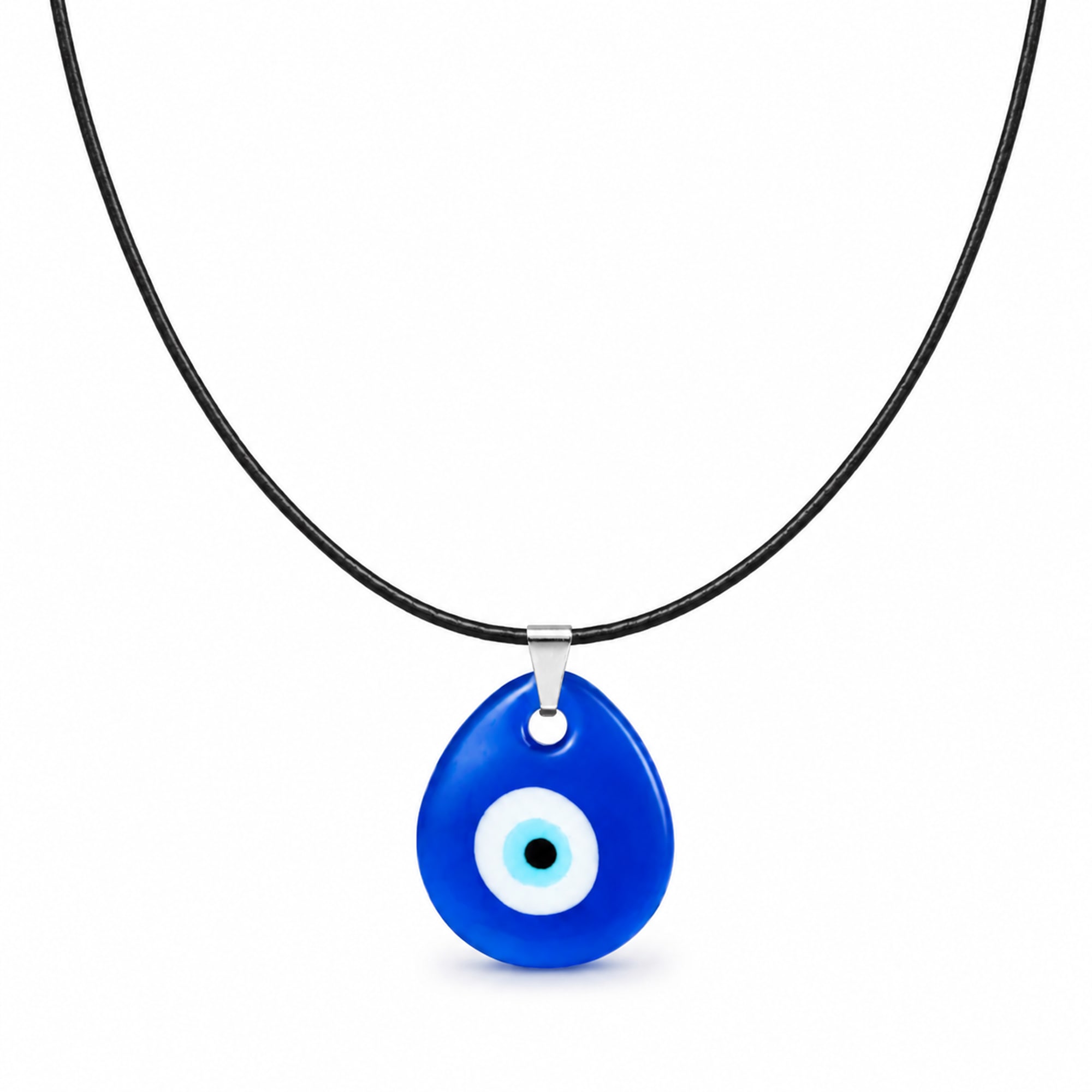 COLLAR OJO TURCO ACERO COLOR PLATEADO