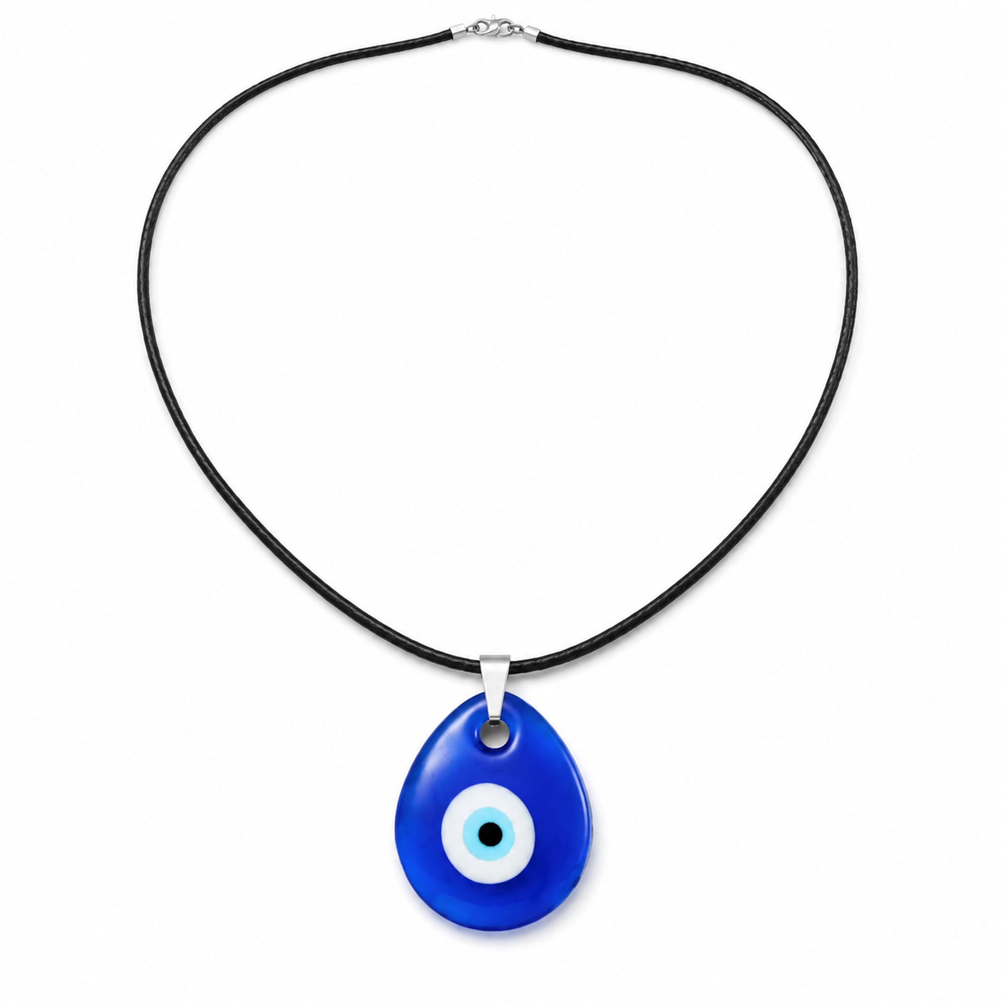 COLLAR OJO TURCO ACERO COLOR PLATEADO