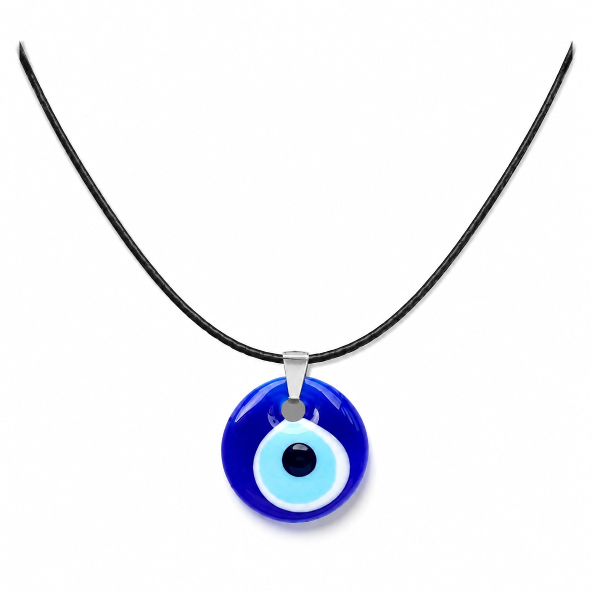 COLLAR OJO TURCO ACERO COLOR PLATEADO
