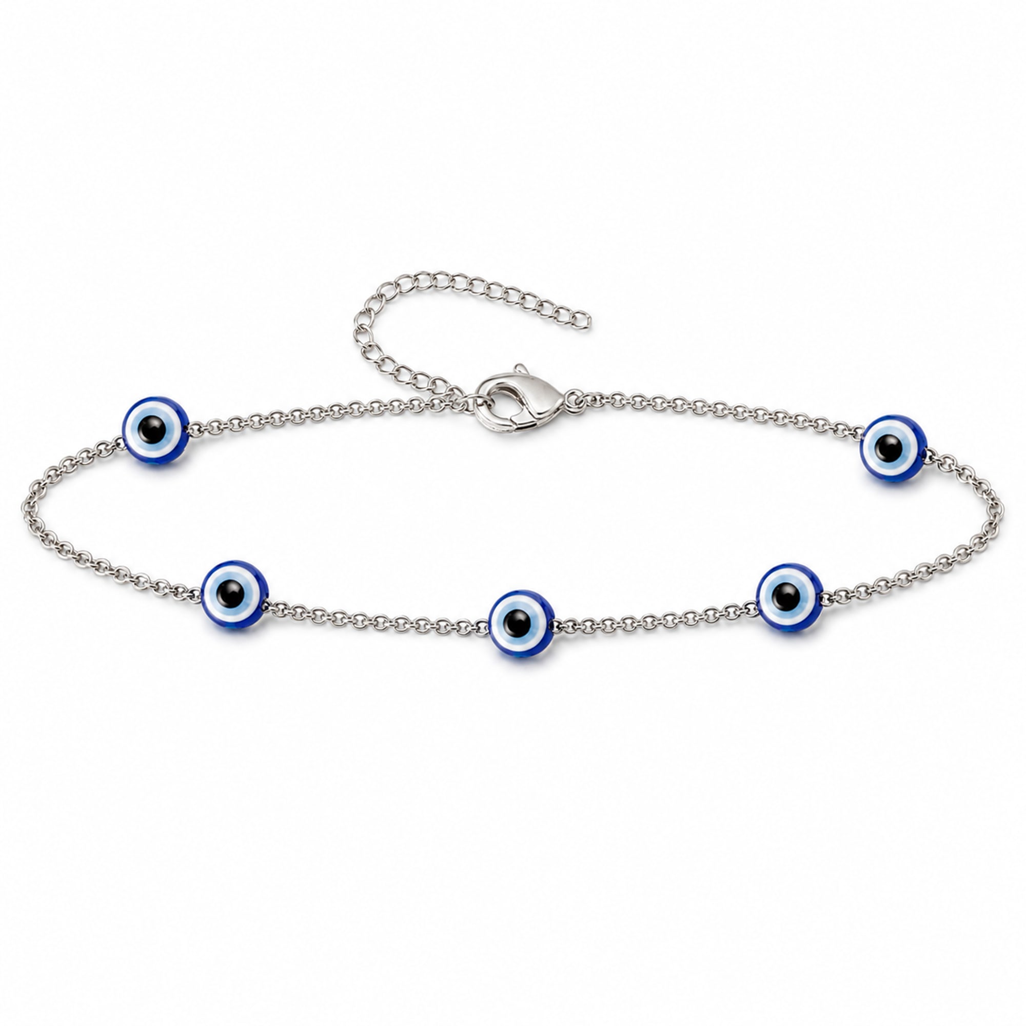 PULSERA OJO TURCO ACERO COLOR PLATEADO