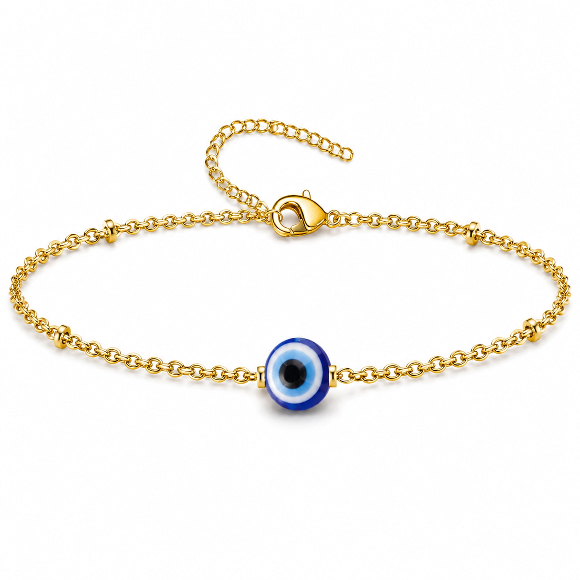 PULSERA OJO TURCO ACERO COLOR DORADO