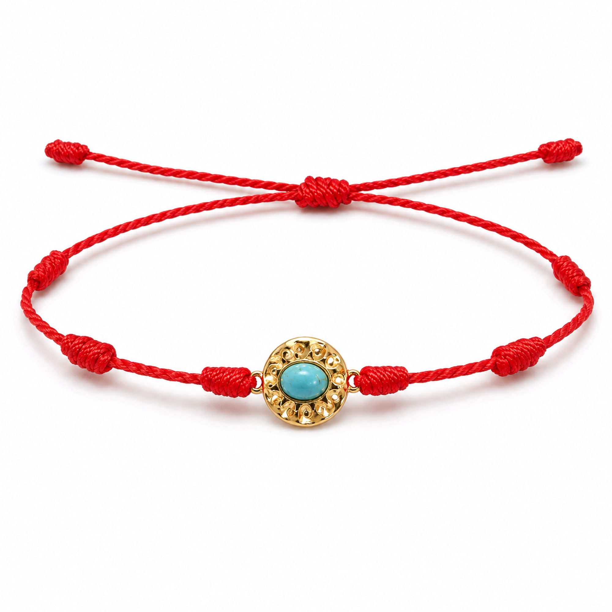 Pulsera 7 nudos con Ojo turco Acero Dorado