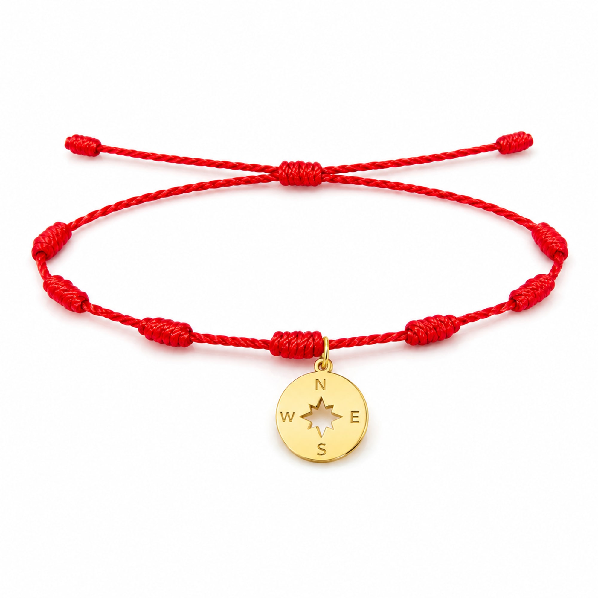 PULSERA 7 NUDOS CON BRUJULA COLOR DORADO