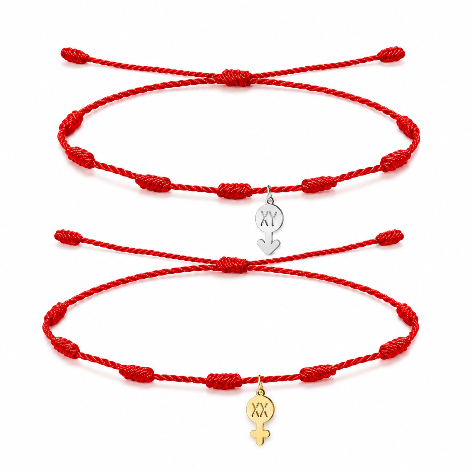 2 PULSERA 7 NUDOS CON CROMOSOMA ACERO