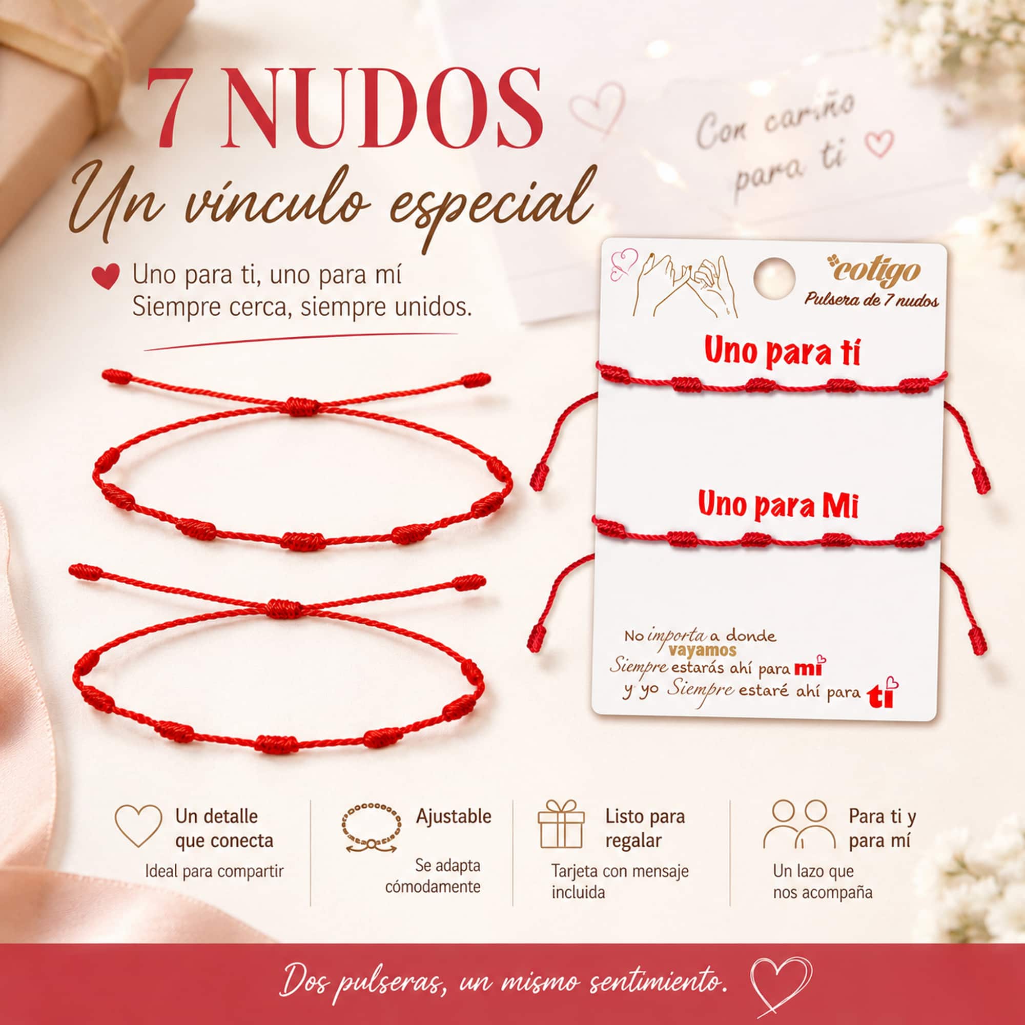 PULSERA 7 NUDOS 2 PCS