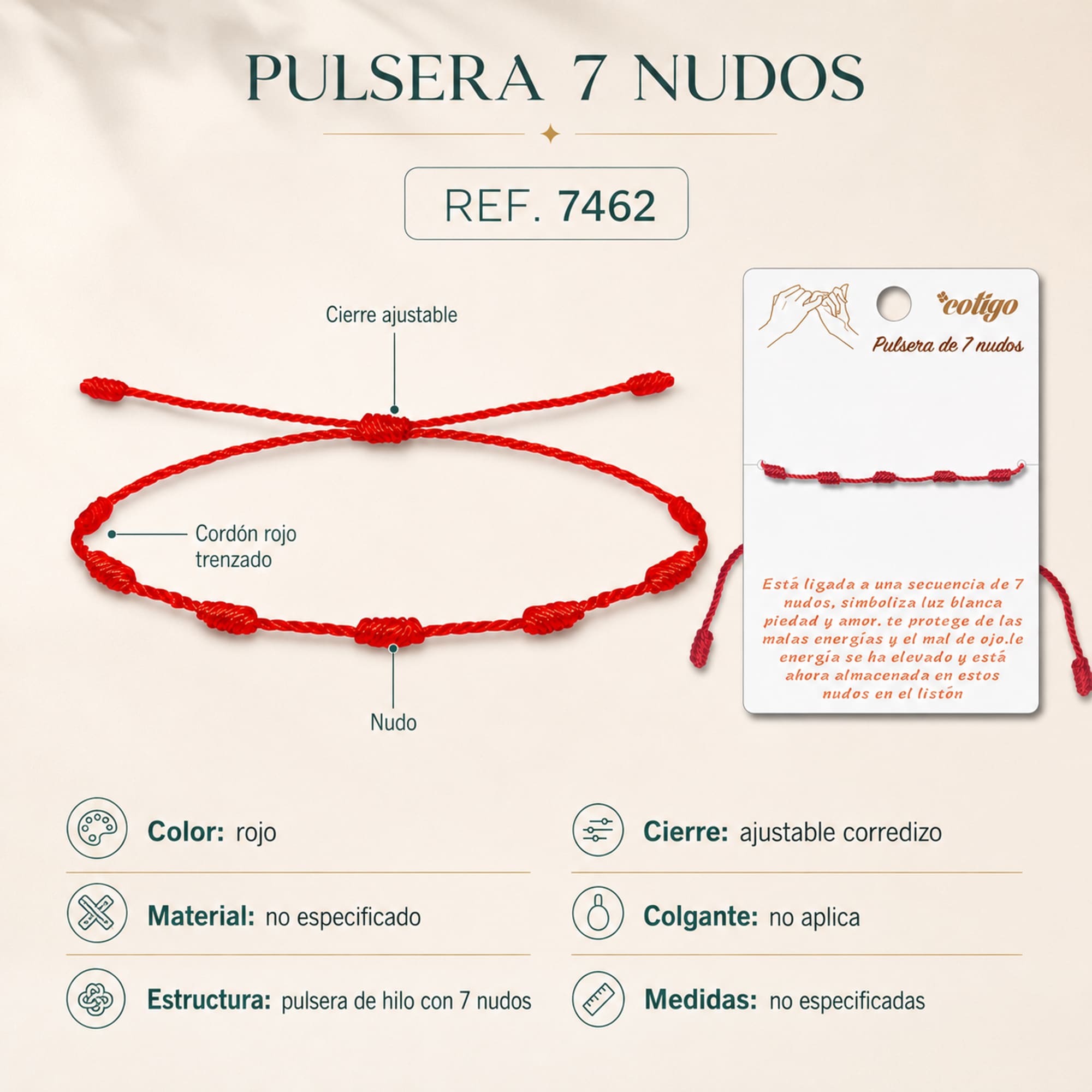 PULSERA 7 NUDOS 1PCS