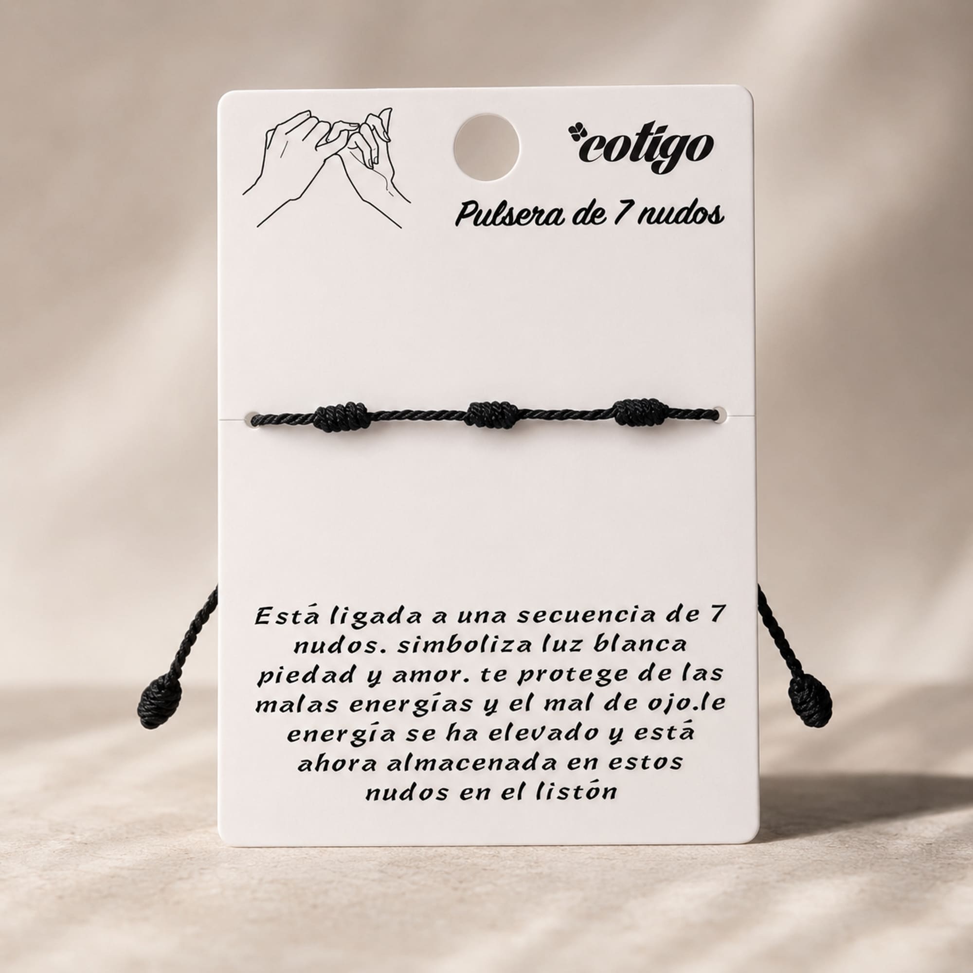 PULSERA 7 NUDOS COLOR NEGRO