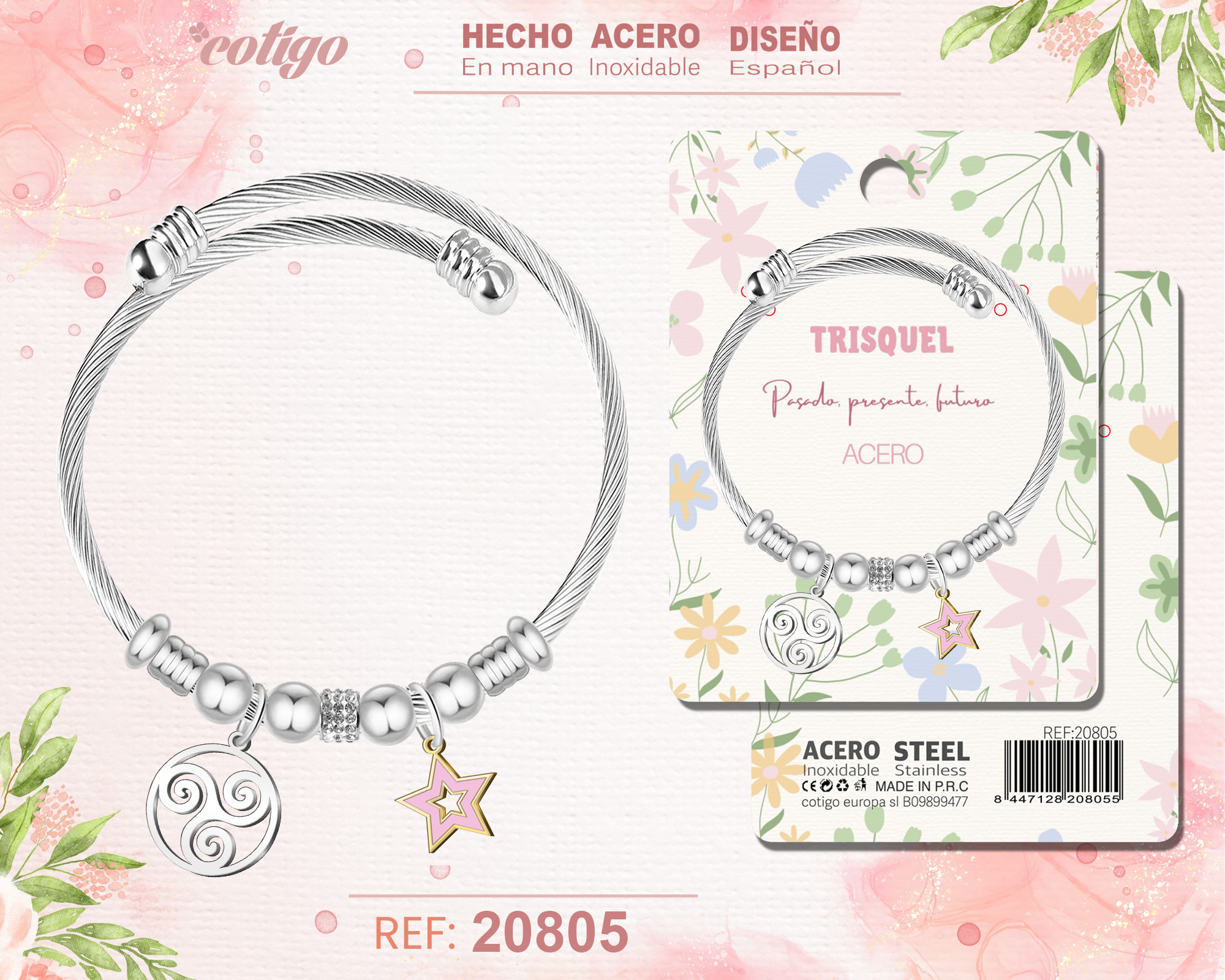Brazalete Acero con: Trisquel