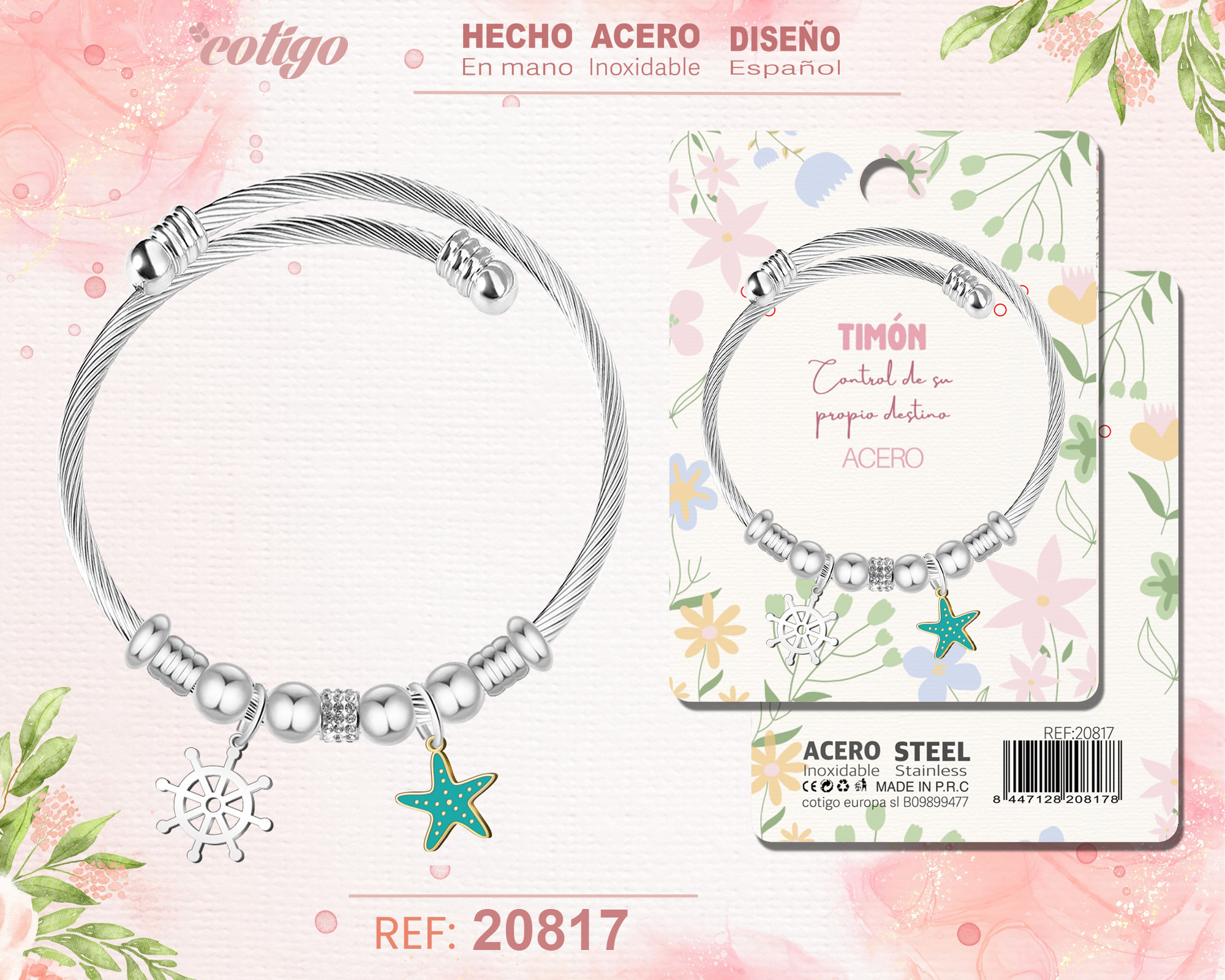 Brazalete Acero con: Tmon