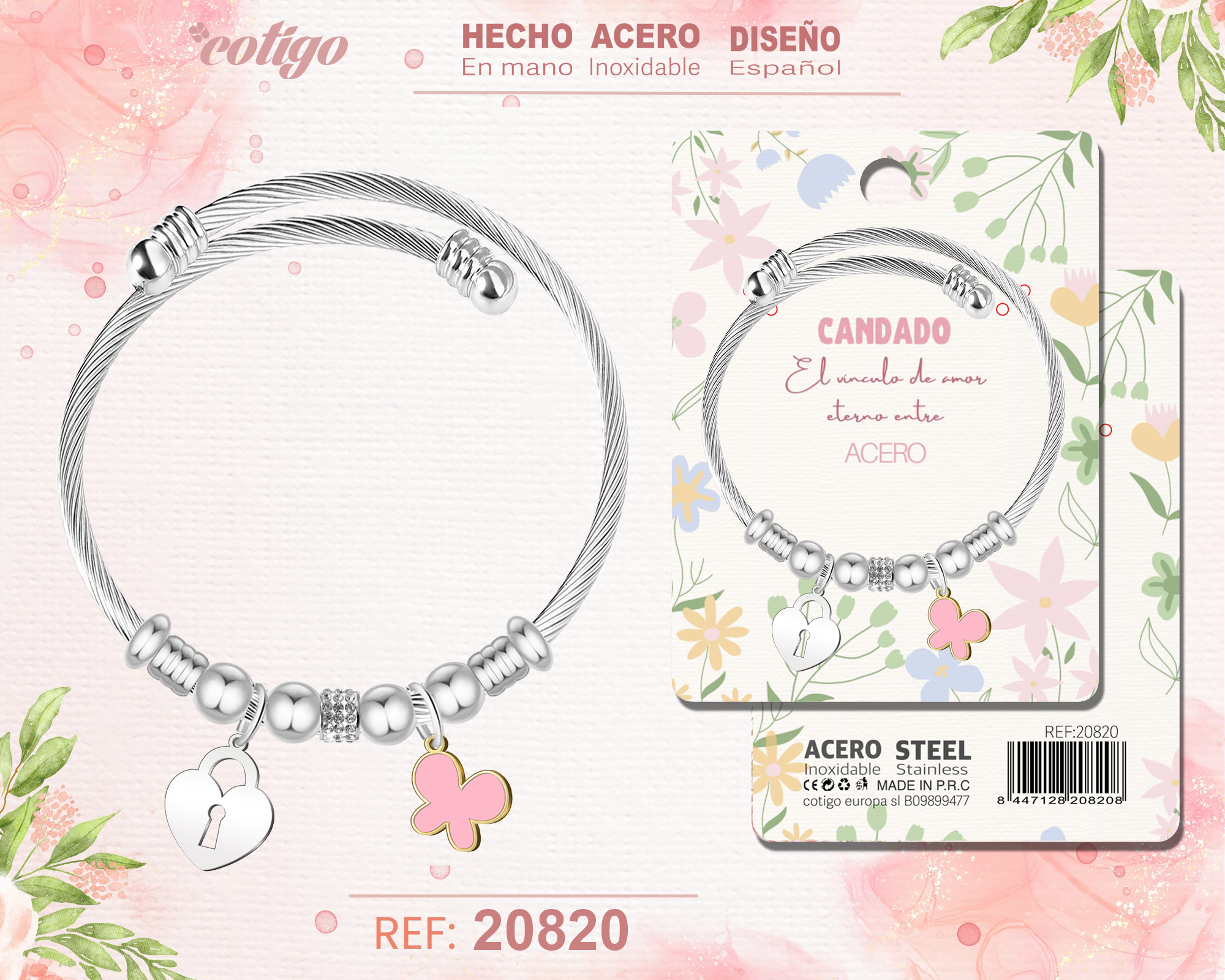 Brazalete Acero con: Candado
