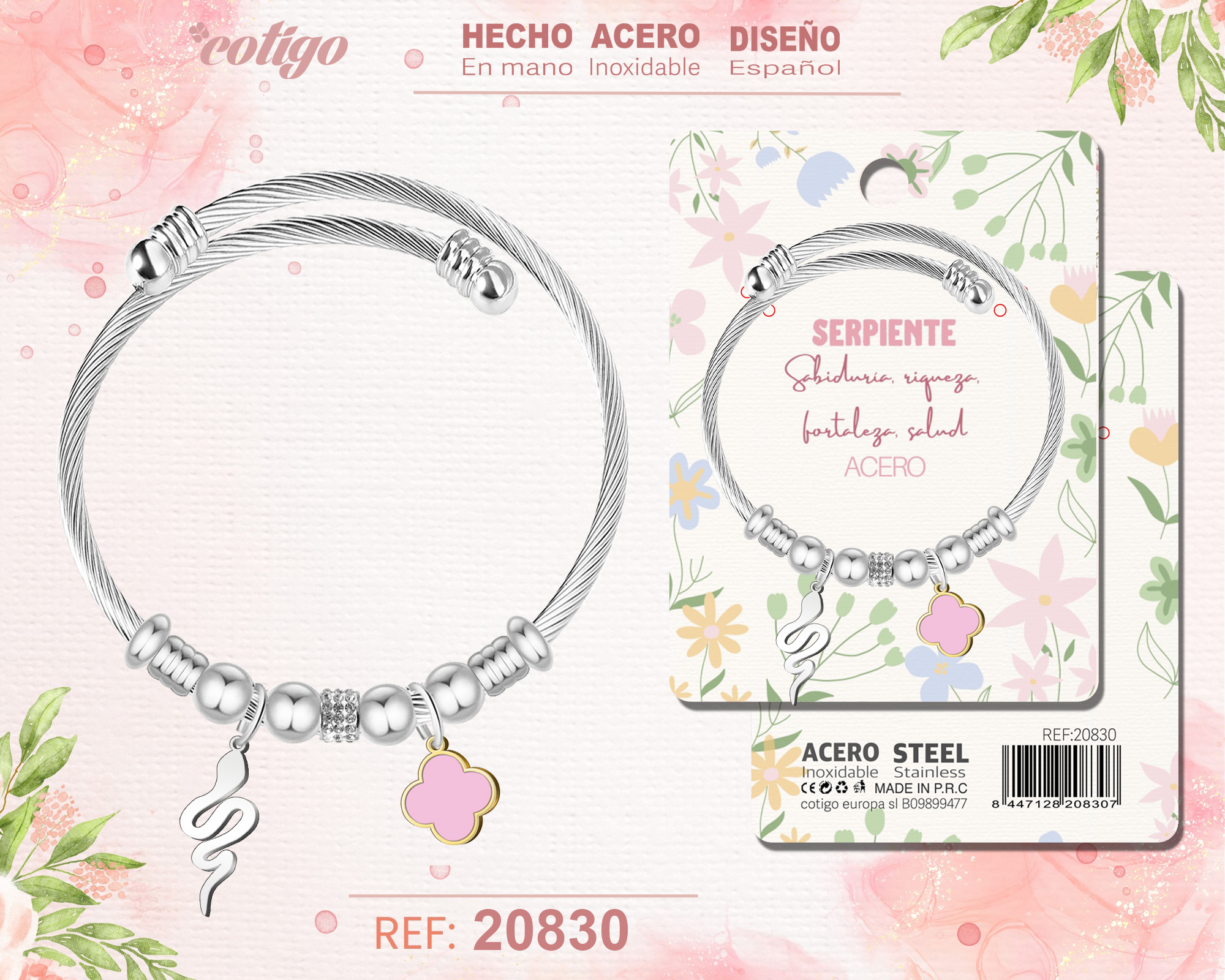 Brazalete Acero con: Serpiente