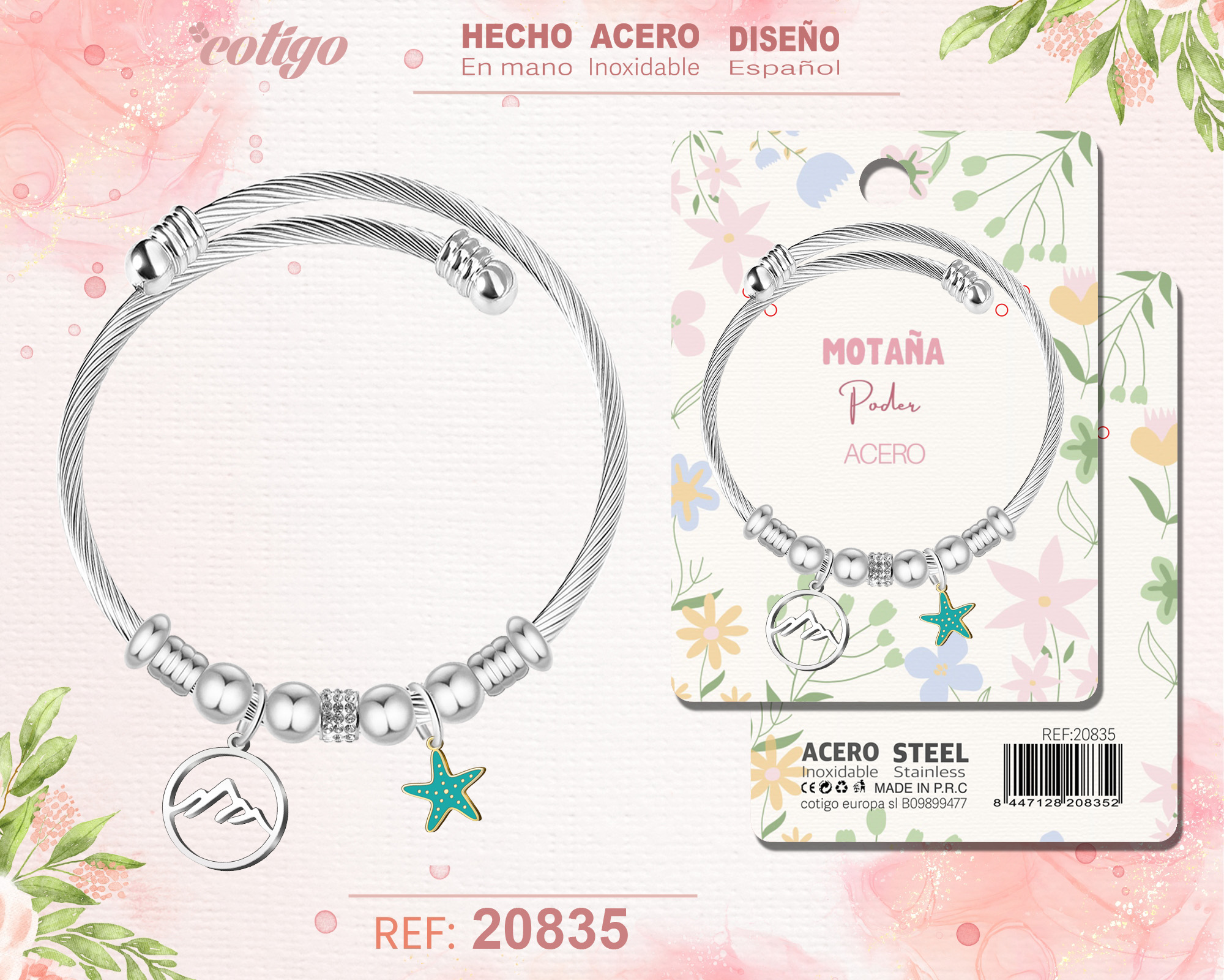 Brazalete Acero con: Montaña