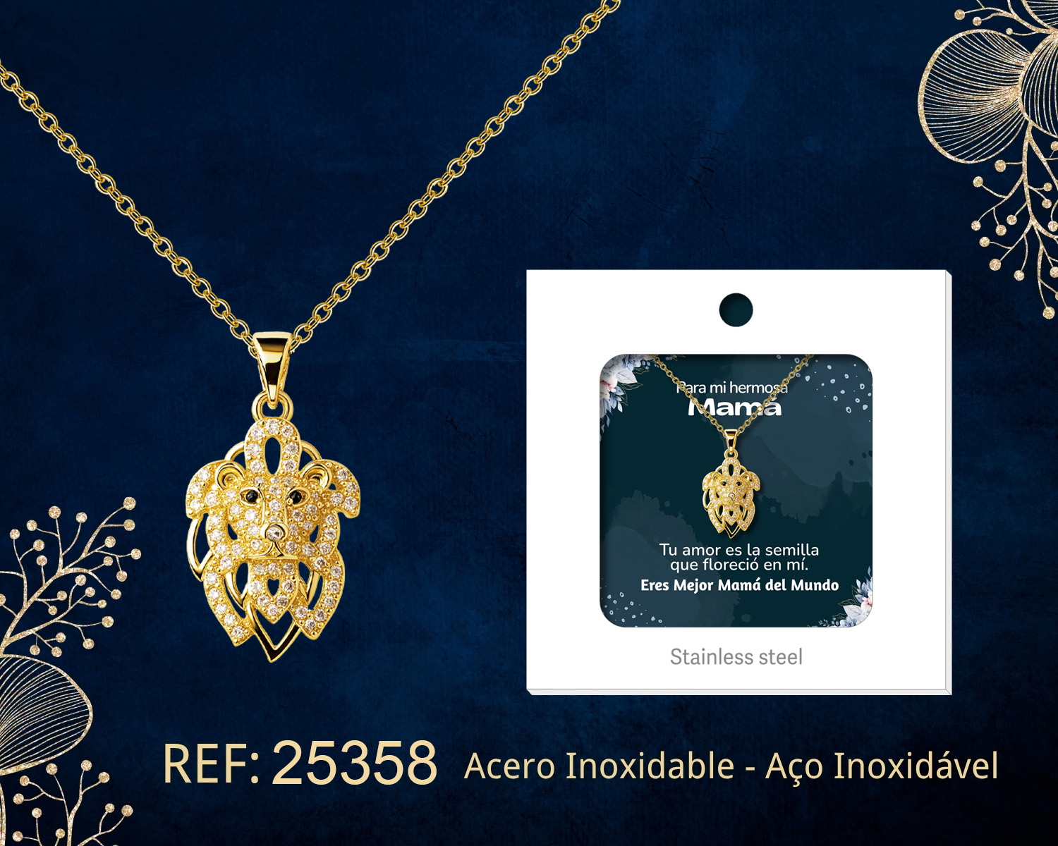 COLLAR ACERO CON CIRCONITA PARA REGALAR A  MAMA