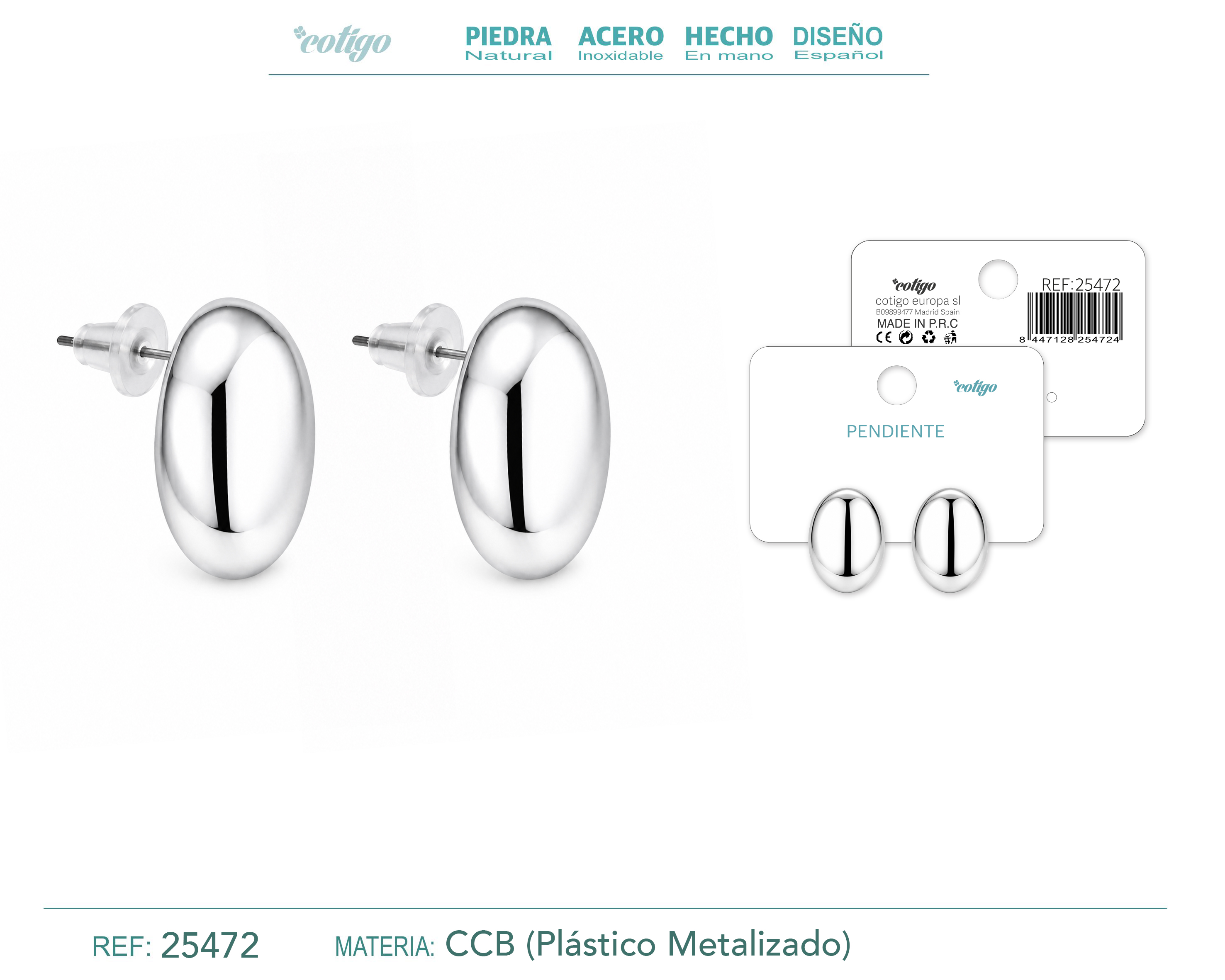 Pendiente de Plástico Metalizado