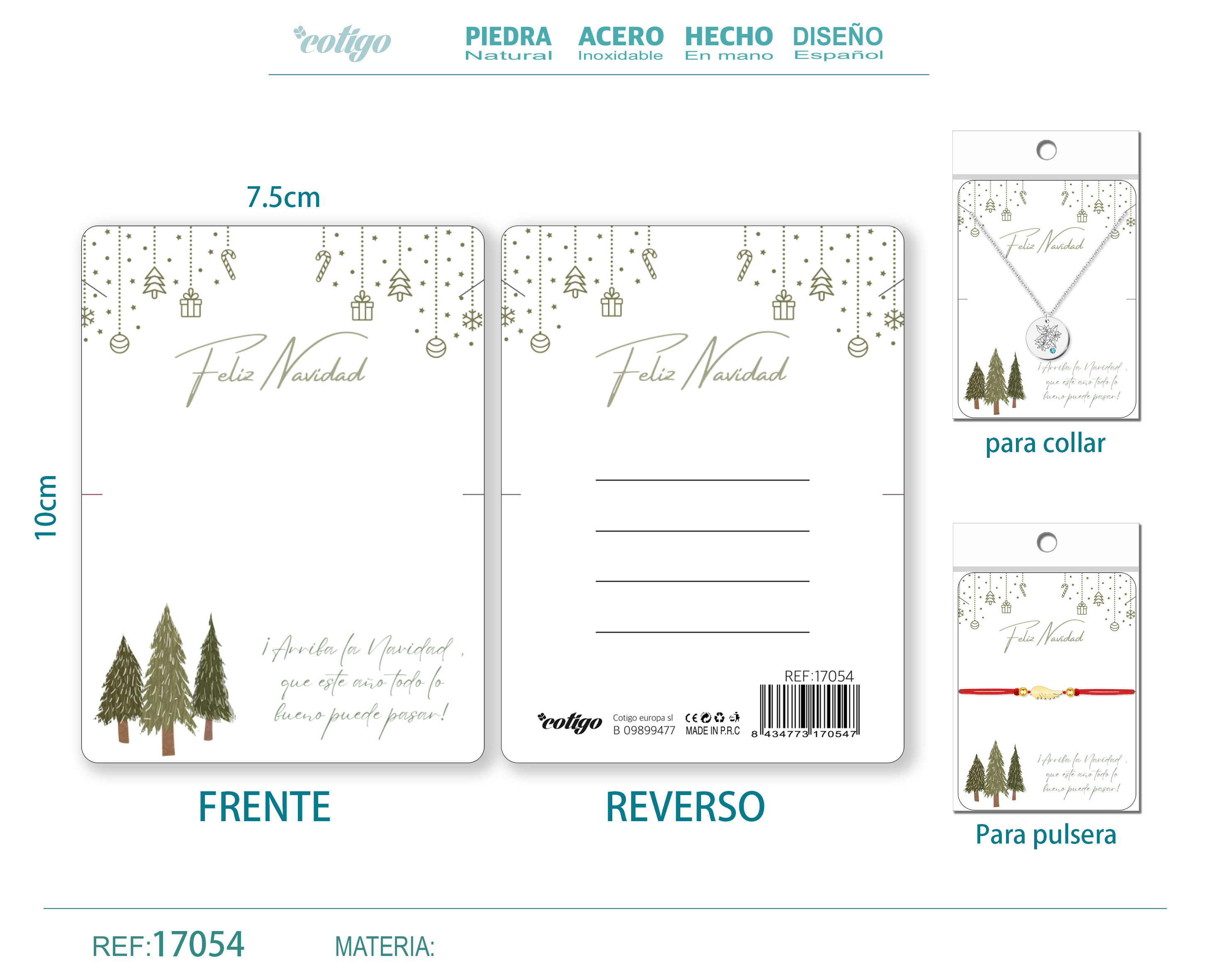 TARJETA DE NAVIDAD PARA BISUTERIA