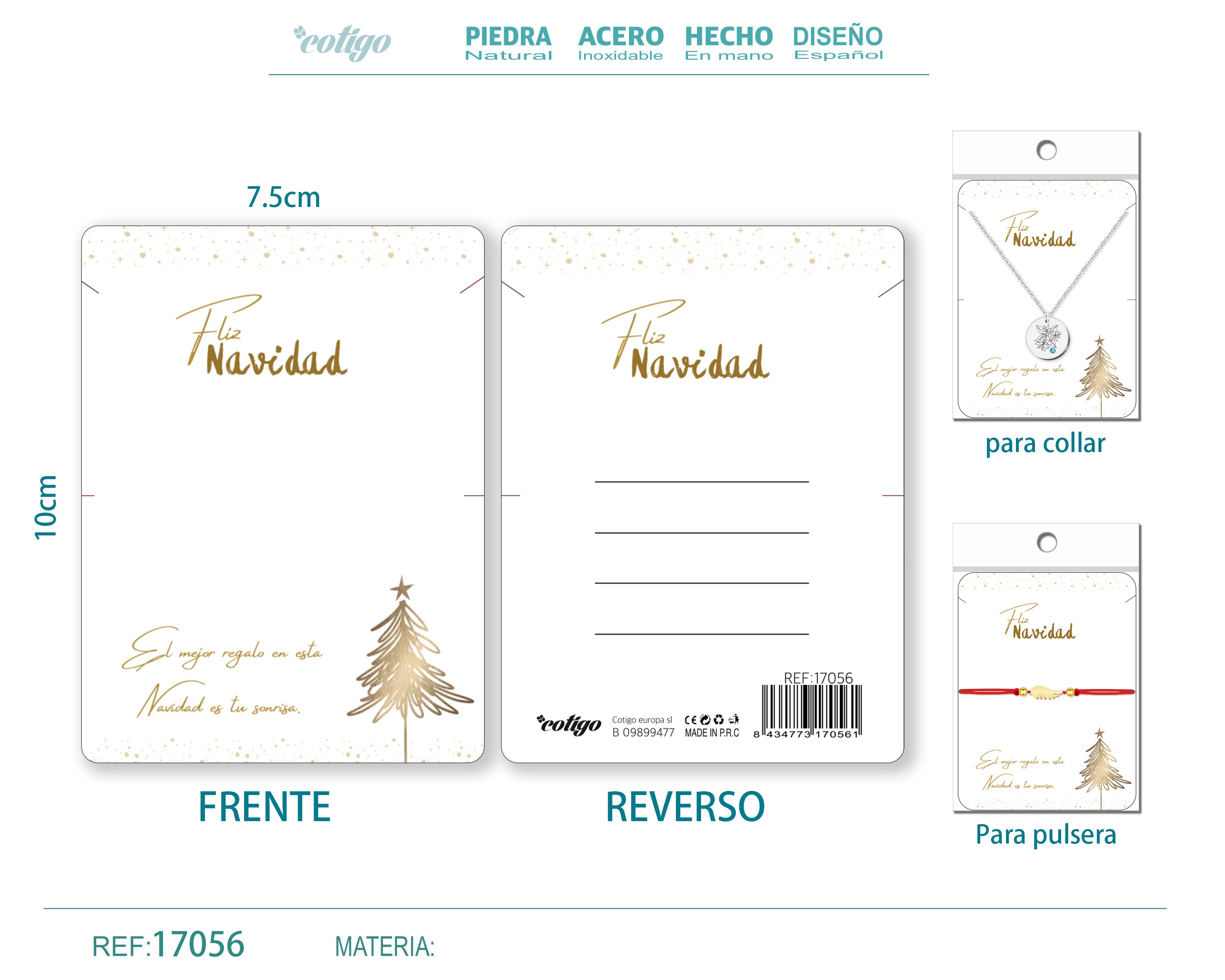 TARJETA DE NAVIDAD PARA BISUTERIA