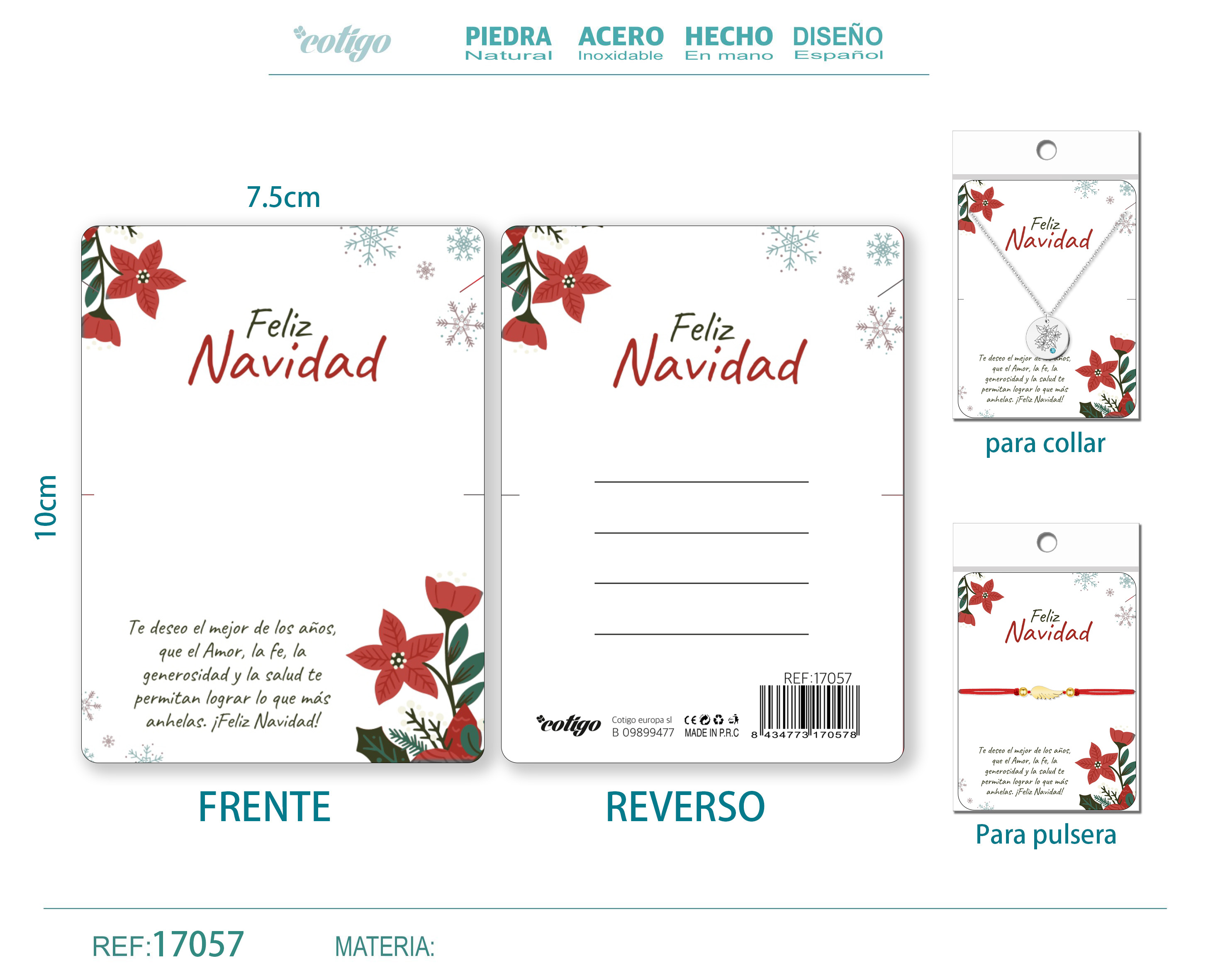 TARJETA DE NAVIDAD PARA BISUTERIA