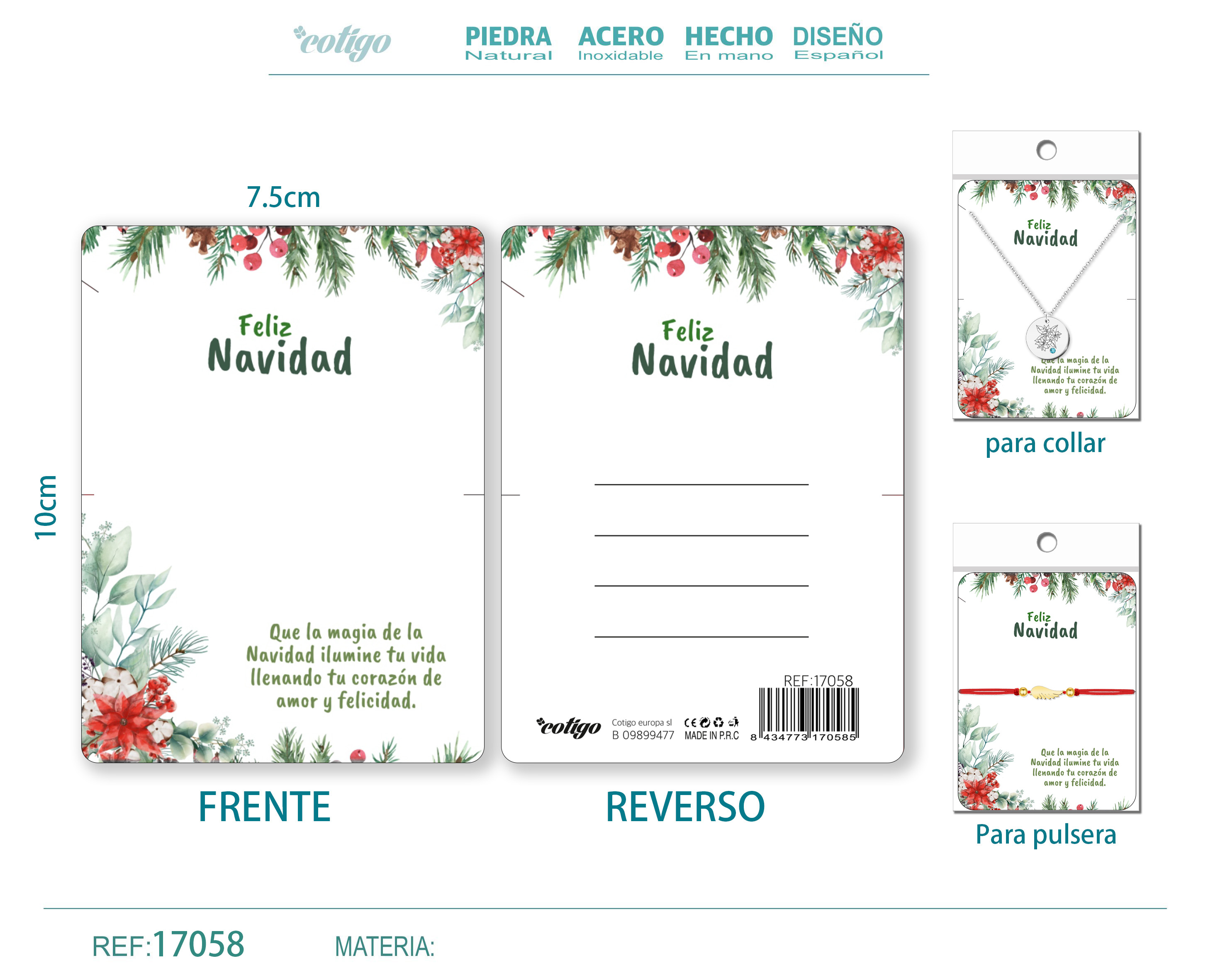 TARJETA DE NAVIDAD PARA BISUTERIA