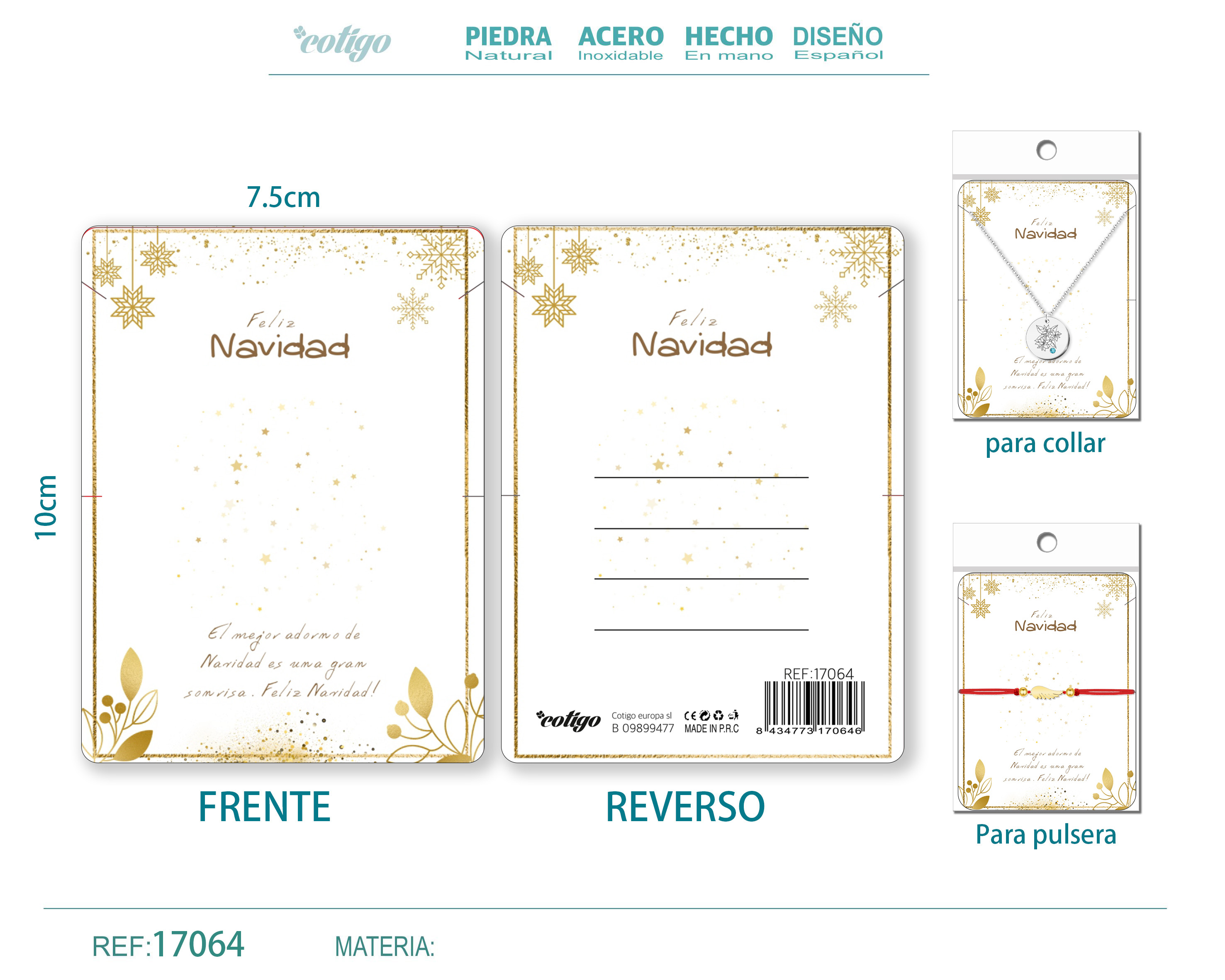 TARJETA DE NAVIDAD PARA BISUTERIA