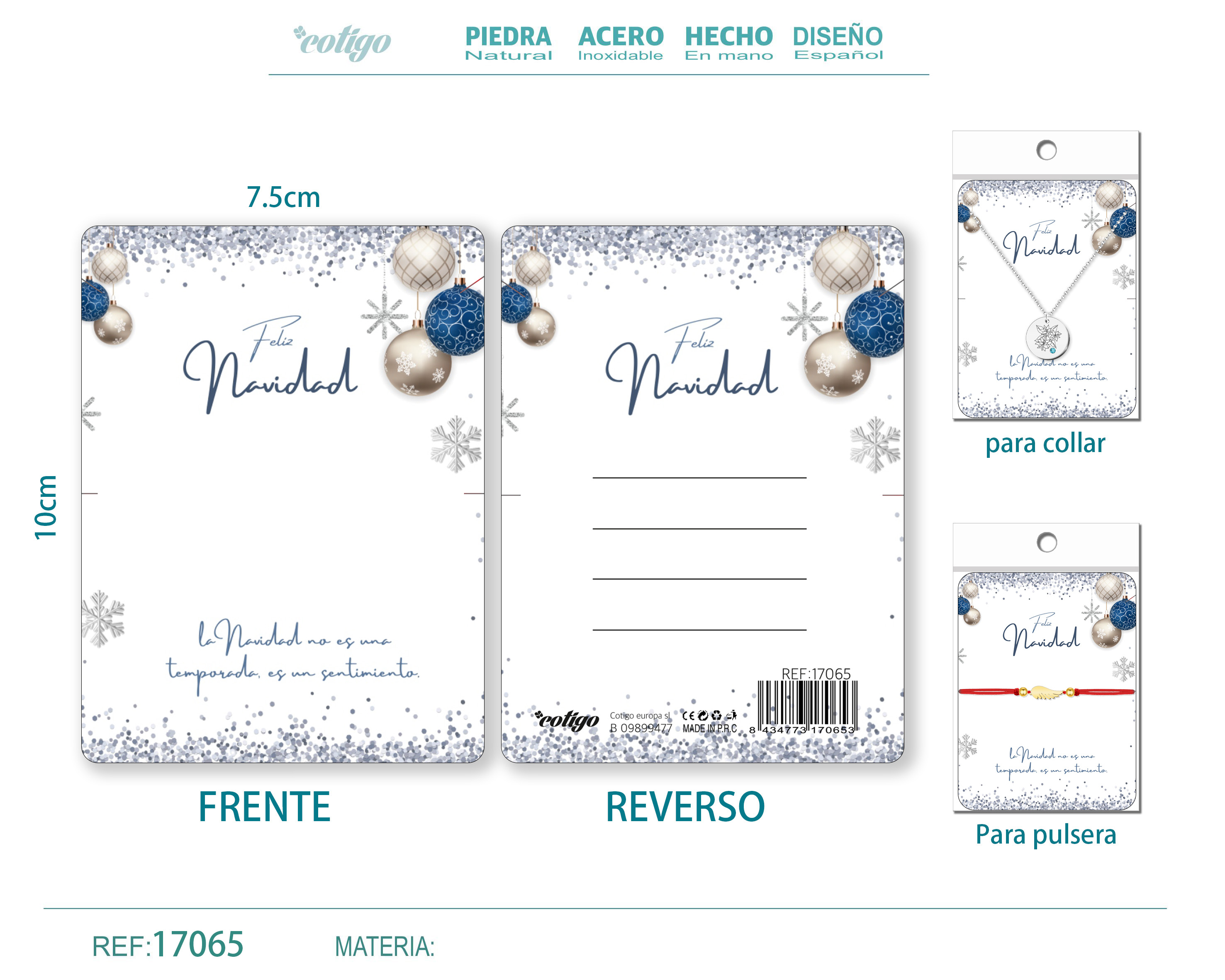 TARJETA DE NAVIDAD PARA BISUTERIA