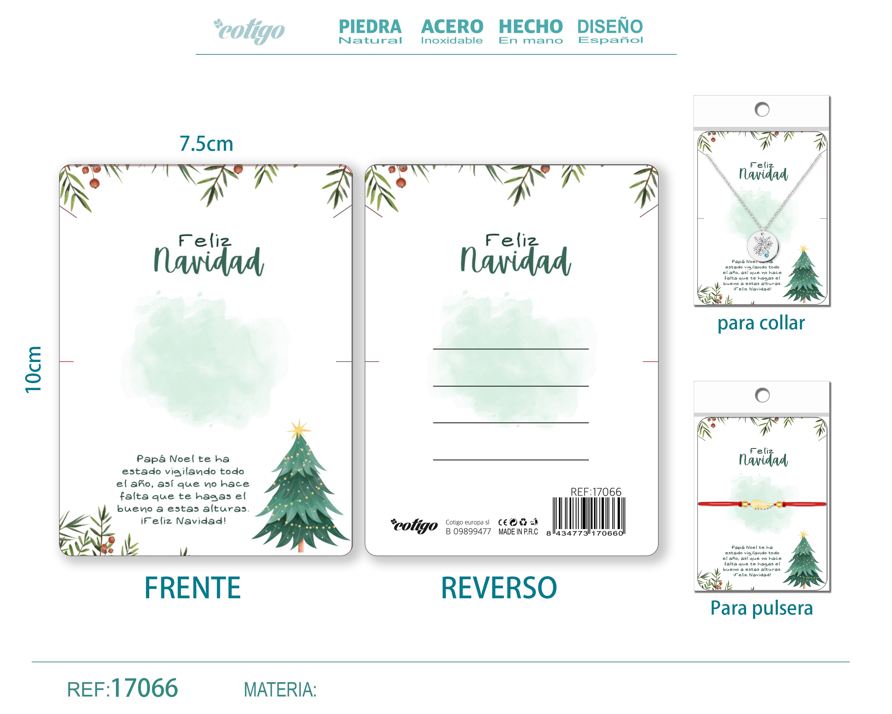 TARJETA DE NAVIDAD PARA BISUTERIA