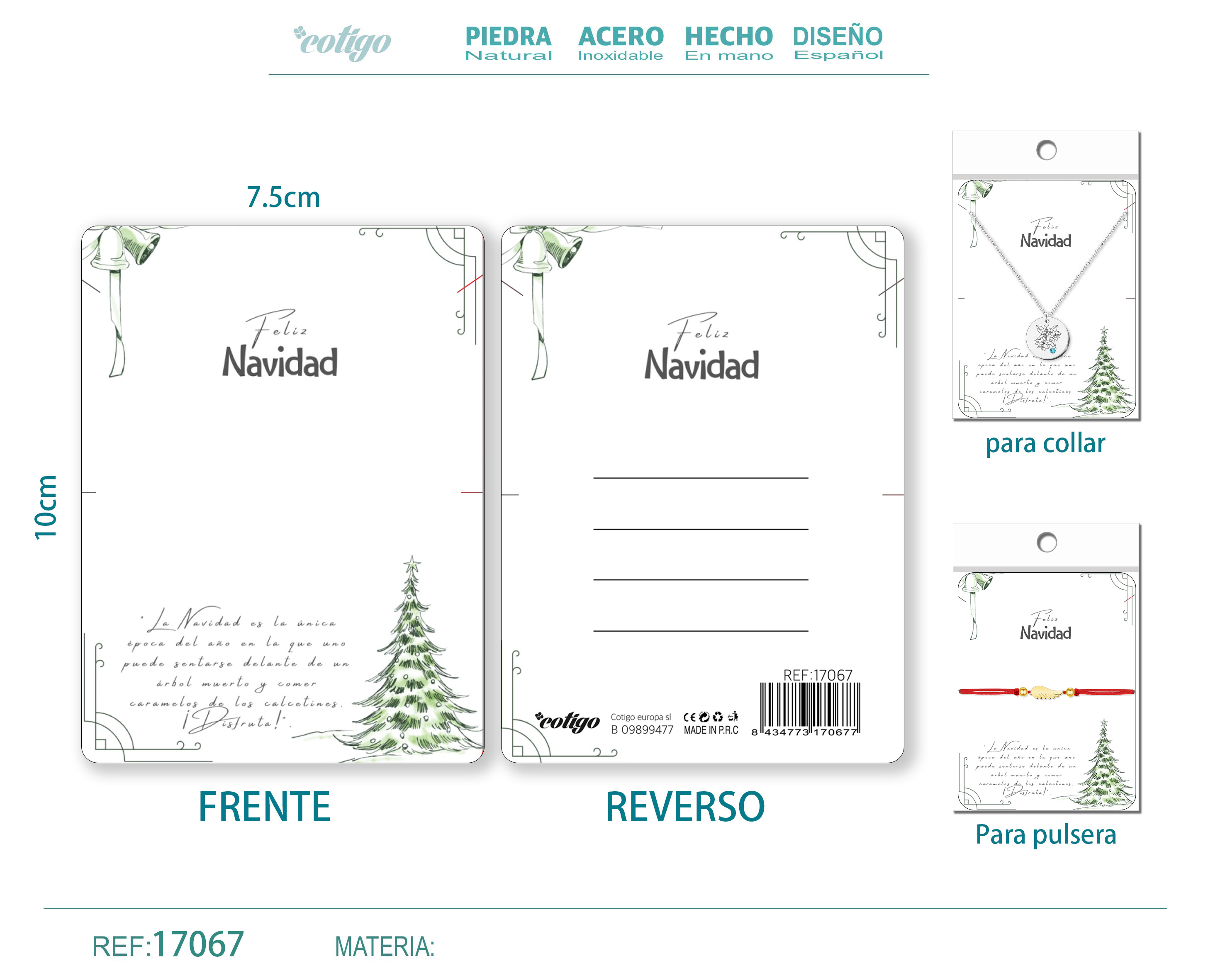 TARJETA DE NAVIDAD PARA BISUTERIA