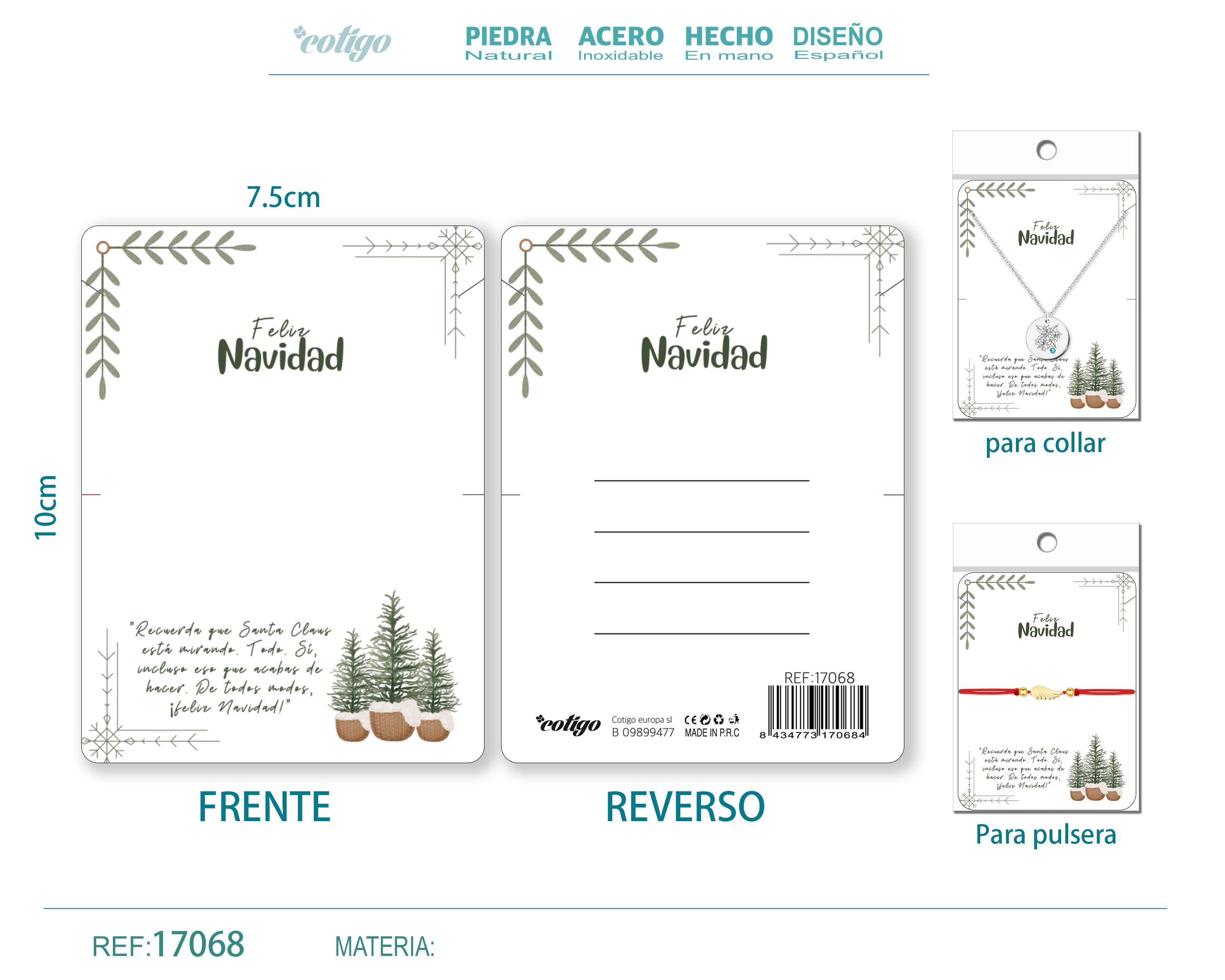 TARJETA DE NAVIDAD PARA BISUTERIA