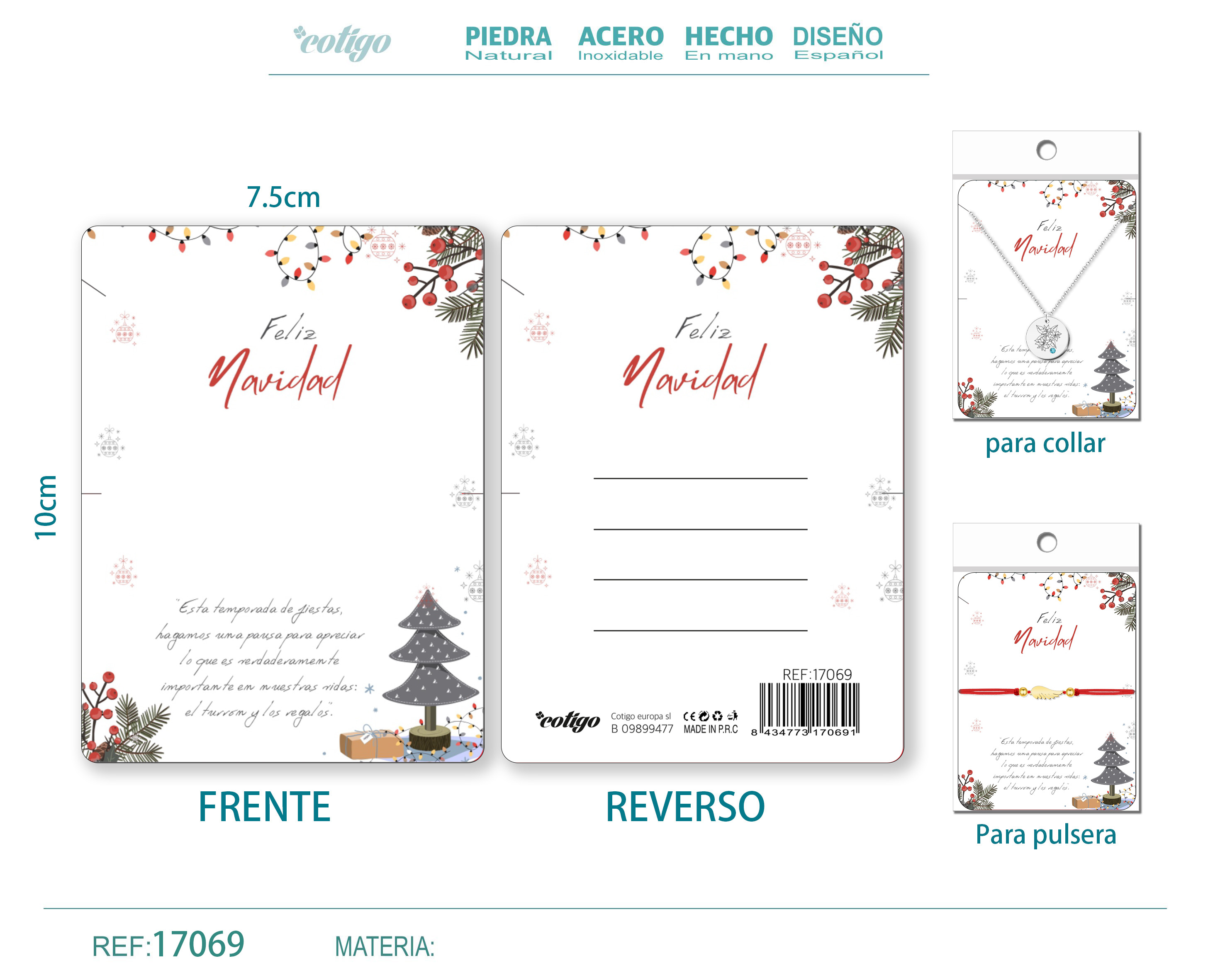 TARJETA DE NAVIDAD PARA BISUTERIA