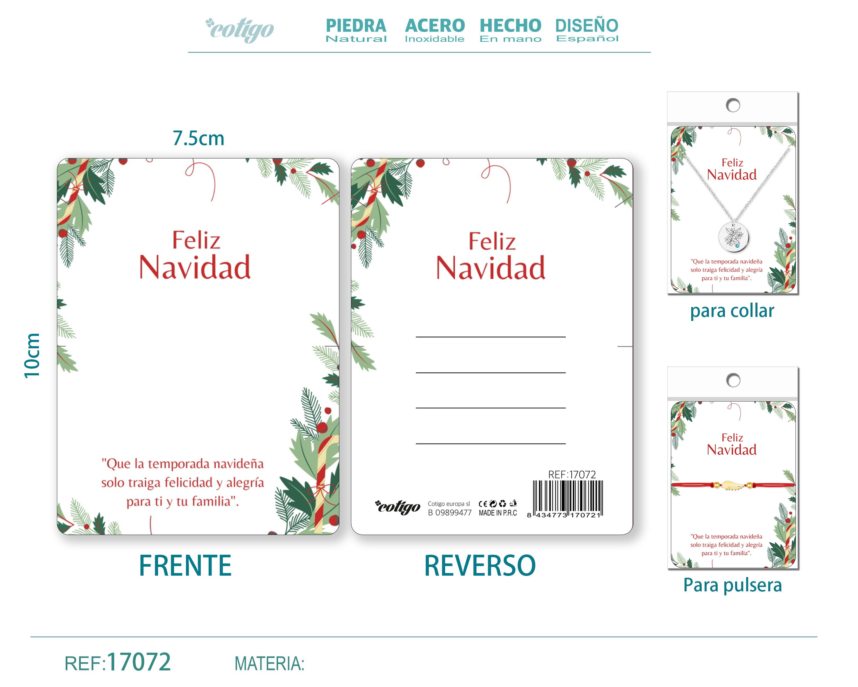 TARJETA DE NAVIDAD PARA BISUTERIA