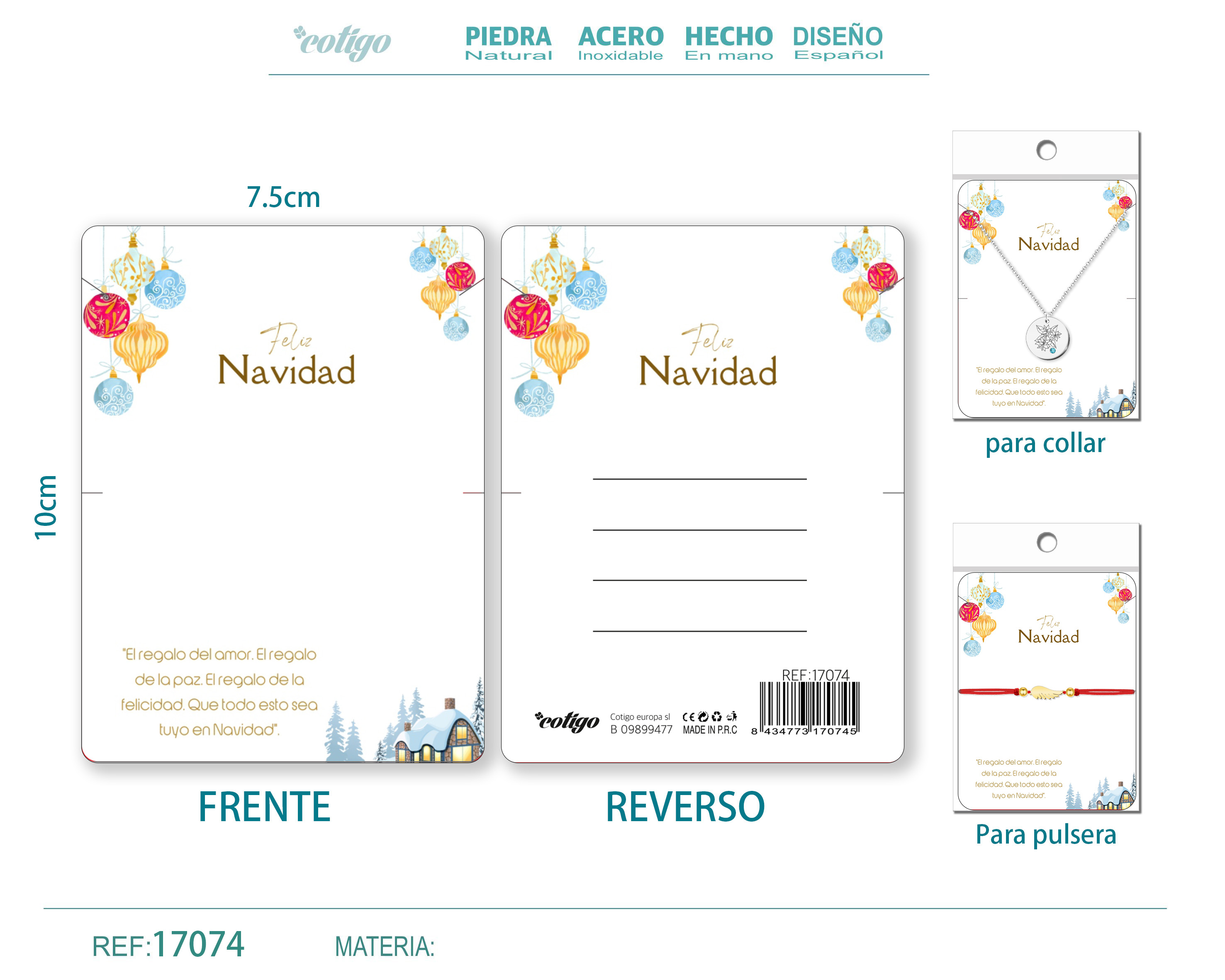 TARJETA DE NAVIDAD PARA BISUTERIA
